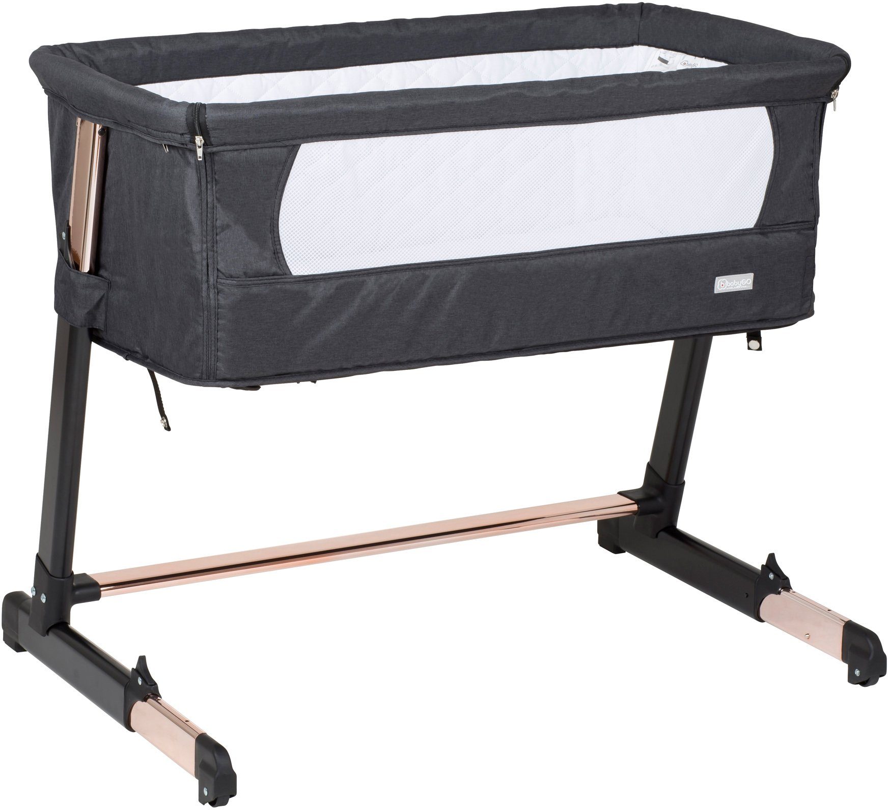 Beistellbett Together, goldfarben/schwarz