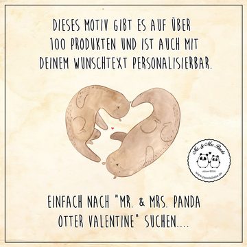 Mr. & Mrs. Panda Rotweinglas Otter Valentine - Transparent - Geschenk, Valentinstag, Hochwertige W, Premium Glas, Feine Lasergravur
