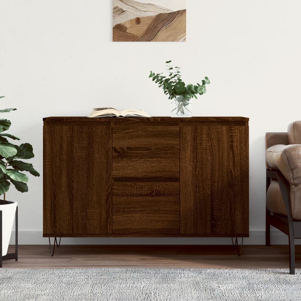furnicato Sideboard Braun Eichen-Optik 104x35x70 cm günstig online kaufen