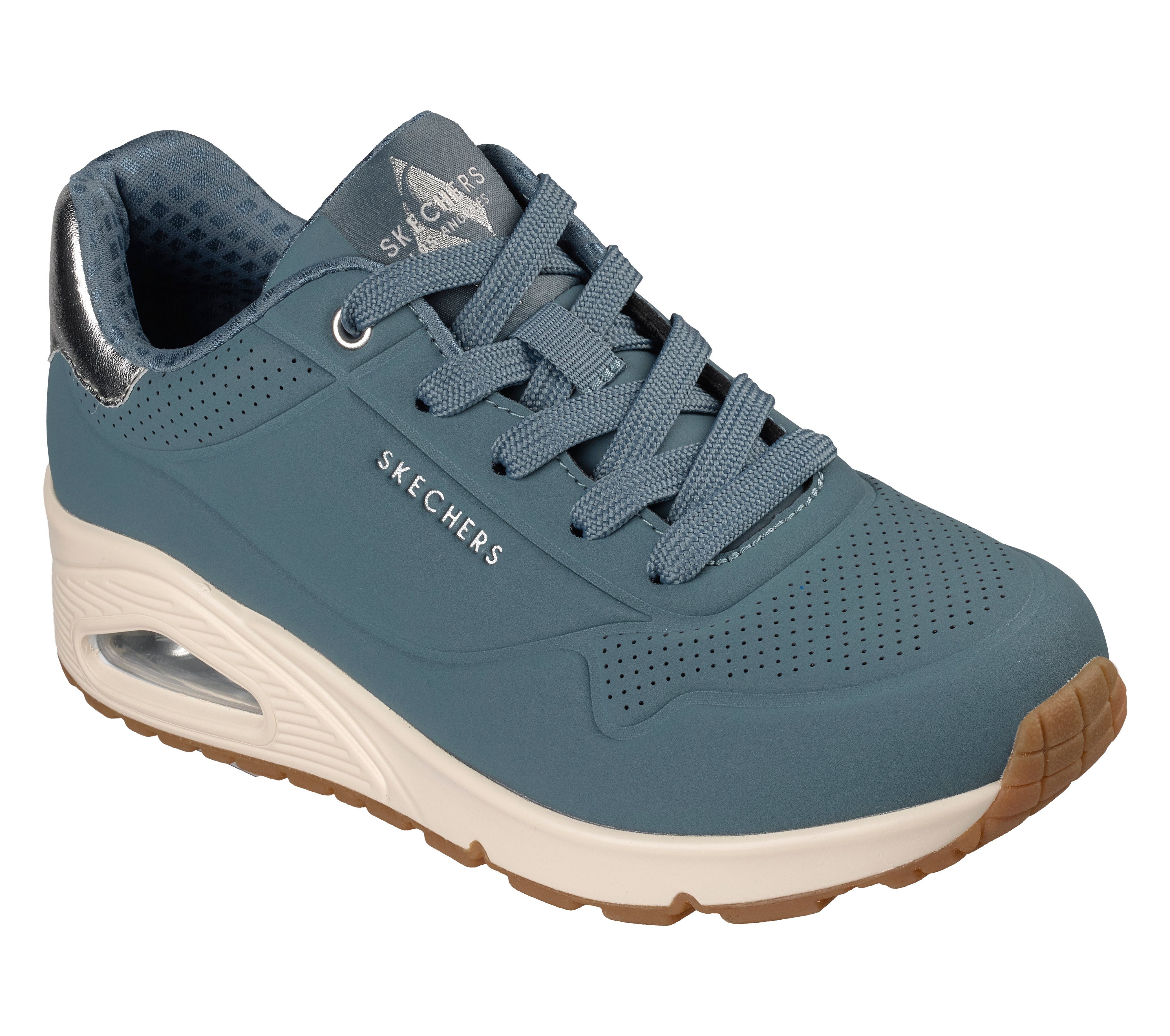 Skechers UNO GOLDEN AIR Sneaker Freizeitschuh, Halbschuh, Schnürschuh mit Metallic-Einsatz
