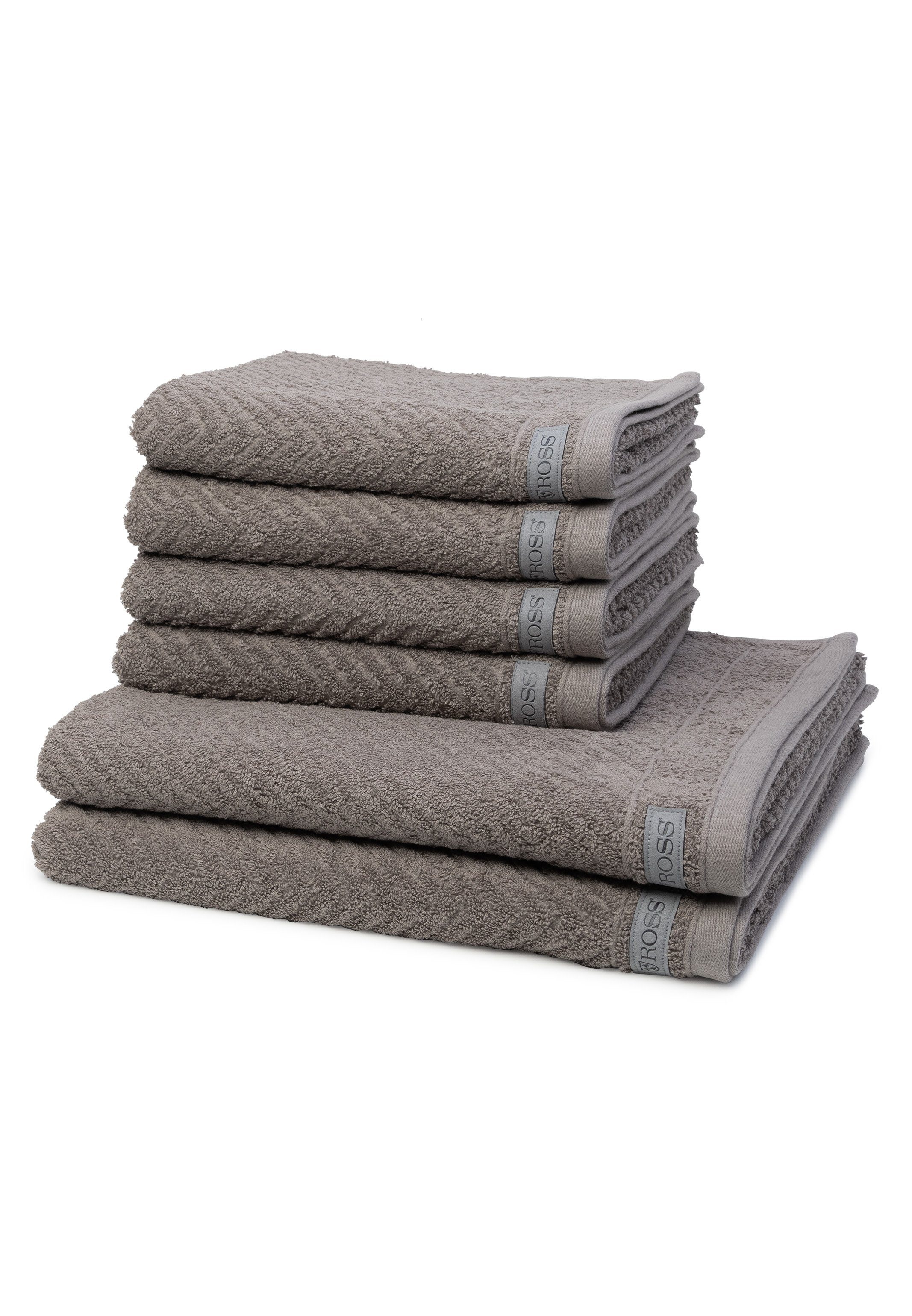 ROSS Handtuch Set Smart, Walkfrottee (Spar-Set, 6-St), 4 X Handtuch 2 X Duschtuch - im Set - Baumwolle -