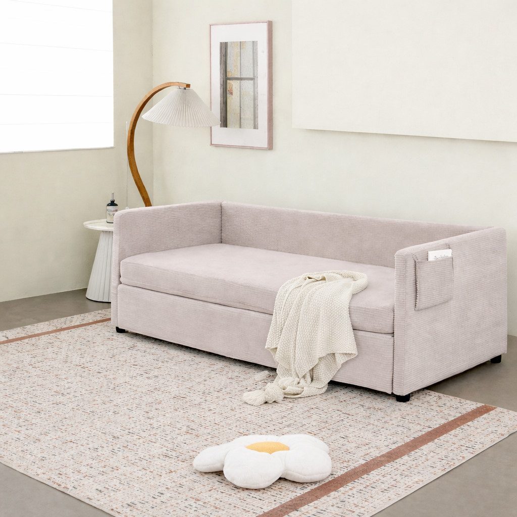 HOMYEDAMIC Schlafsofa 172 x 187 cm Schlafsofa 2-Sitzer Sofa Couch, Schlafsofa mit Matratze Variables Sofa Doppel-Liege, Schlaf Couch
