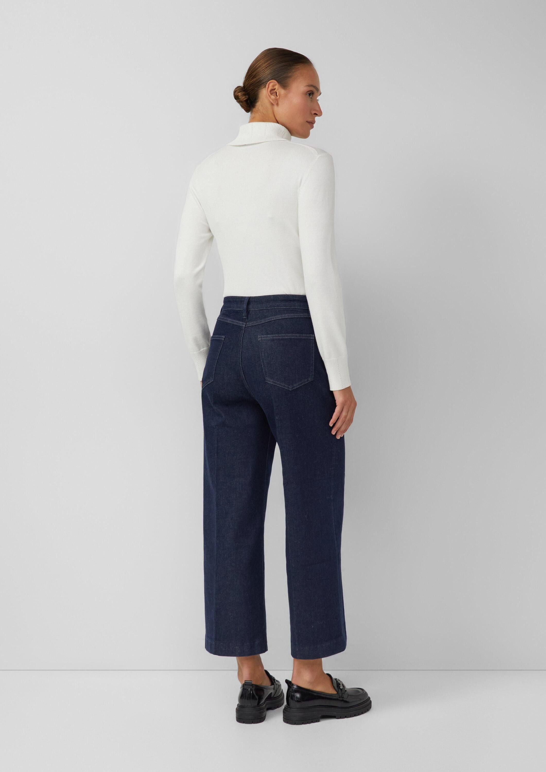 s.Oliver Weite Jeans Jeans-Hose SURI Culotte-Jeans Suri / Regular Fit / High Rise / Wide Leg / Biesen