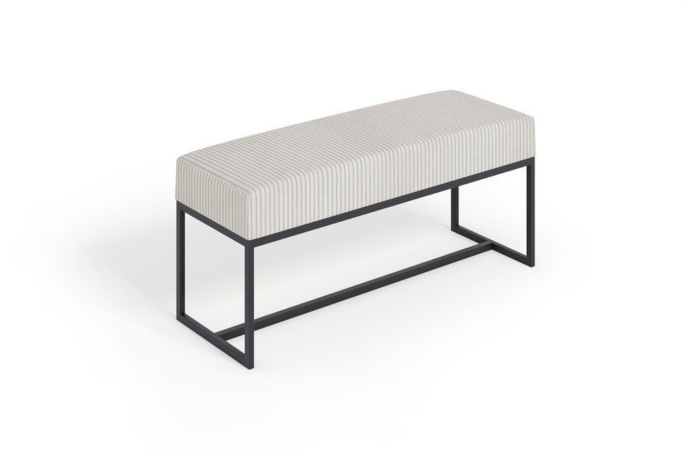 Beautysofa Polsterbank Polsterbank INFERNO/ Velours in gestreiften (Breite 80 oder 110 cm), mit Metallgestell