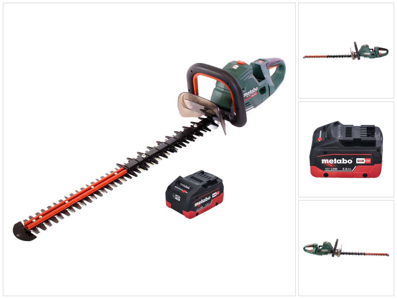 metabo Akku-Heckenschere HS 18 LTX BL 65 Akku Heckenschere 18 V 60 cm Brushless + 1x Akku 5,5