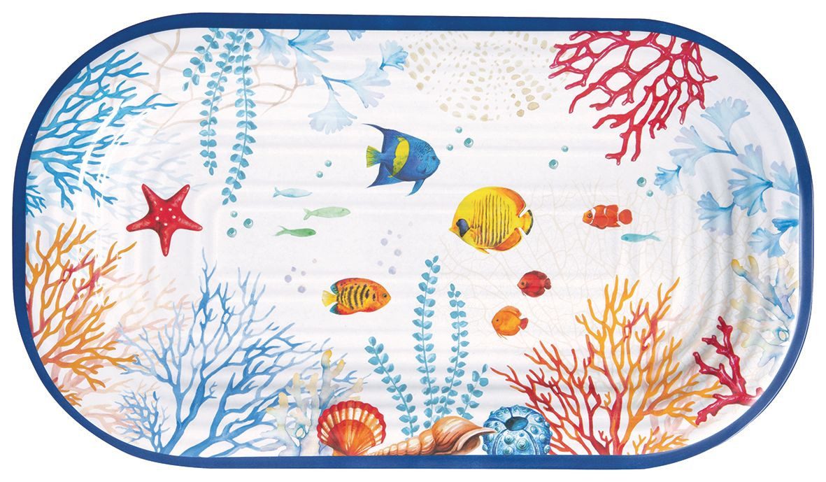 EasyLife Servierplatte Bora Bora, Melamin, Spülmaschinengeeignet, Mehrfarbig, Unterwasser, H: cm