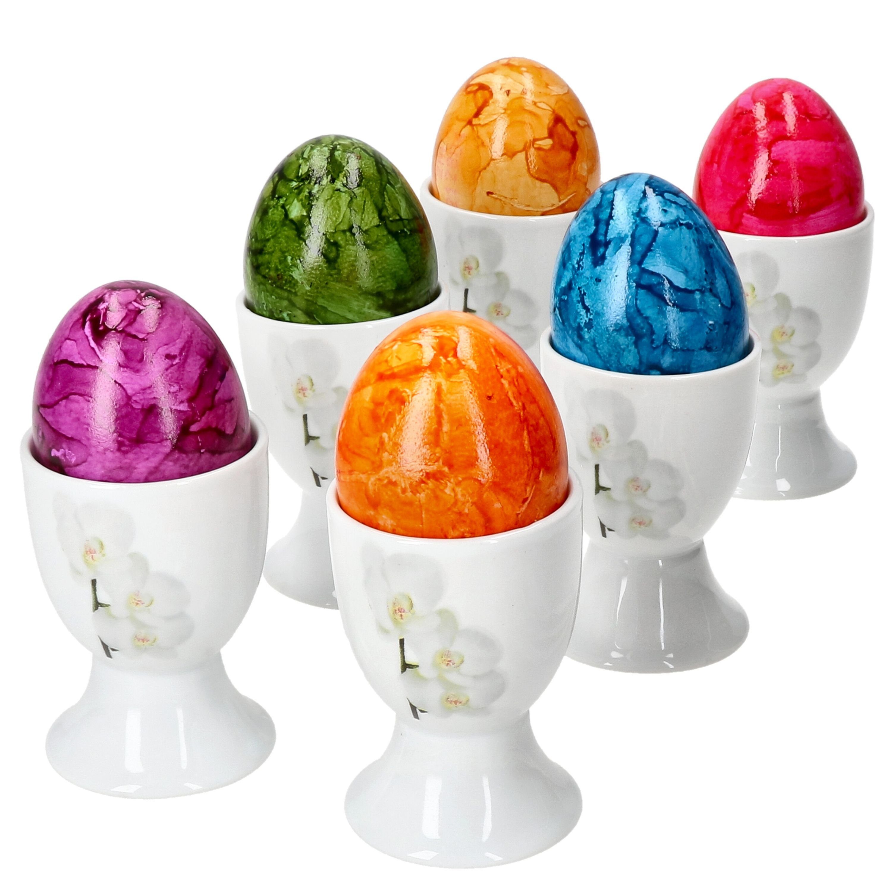 van Well Подставки для яиц 6x Vanda Подставки для яиц Orchidee Eierhalter Eierständer Porzellan Ostern