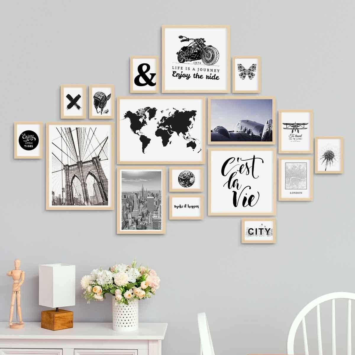 PHOTOLINI Bilderrahmen 17er Set Modern Schmal günstig online kaufen