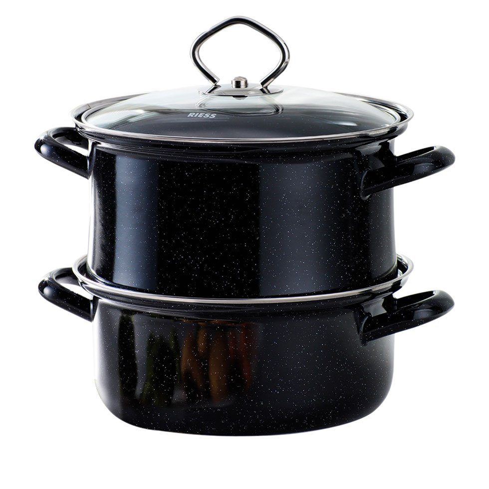Riess Kochtopf Classic Spezialartikel, Universaldämpfer 22 cm mit Aufsatz - Emaille