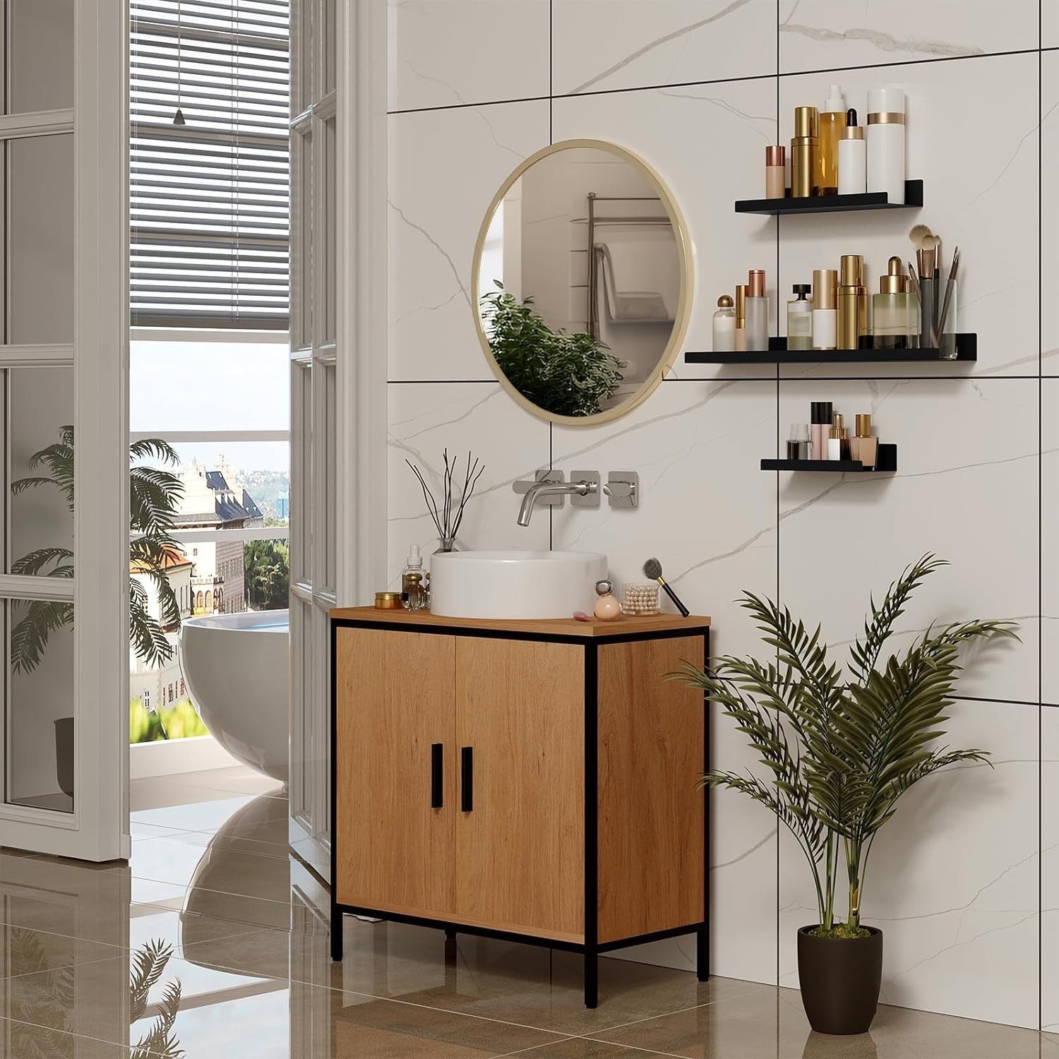 EUGAD Wandregal, 6-tlg., 6er Set, Metall Hängeregal, Bilderleiste günstig online kaufen