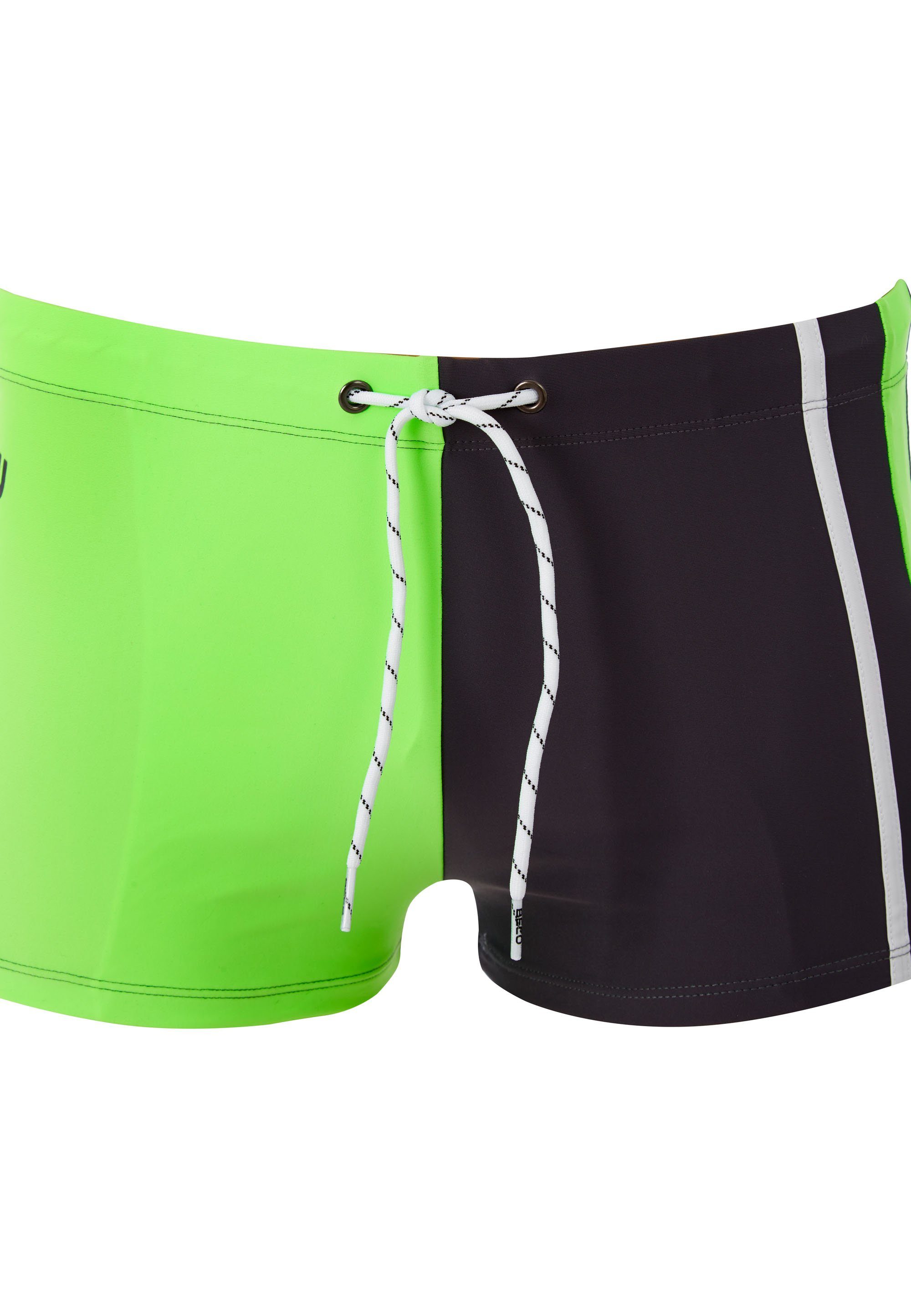 (1-St) Bund BEaktive hellgrün in Design Beco elastischem mit zweifarbigem Badehose schwarz, Beermann