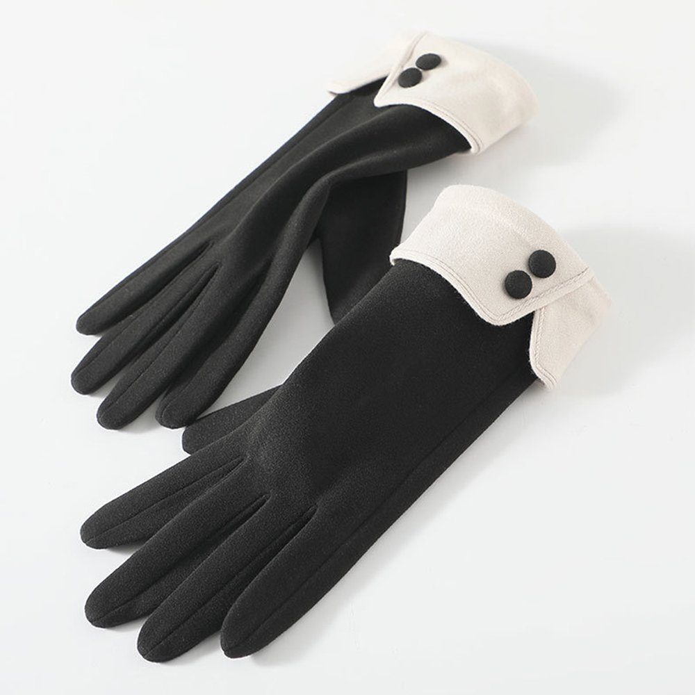 ZanMax Fahrradhandschuhe 1 Paar Outdoor Handschuhe Winter Warm Touchscreen Handschuhe Schwarz