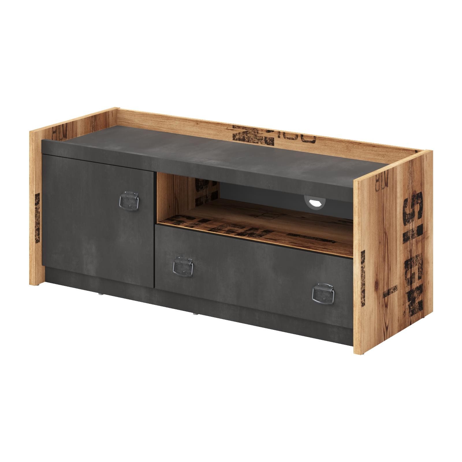 HAUSELEMENT TV-Schrank FARGO FG-10 Lowboard 110 cm Fernsehschrank Fernsehtisch Schrank
