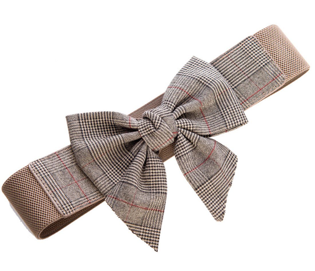 Banned Taillengürtel Emma Braun Vintage Schleife Retro Stretchgürtel