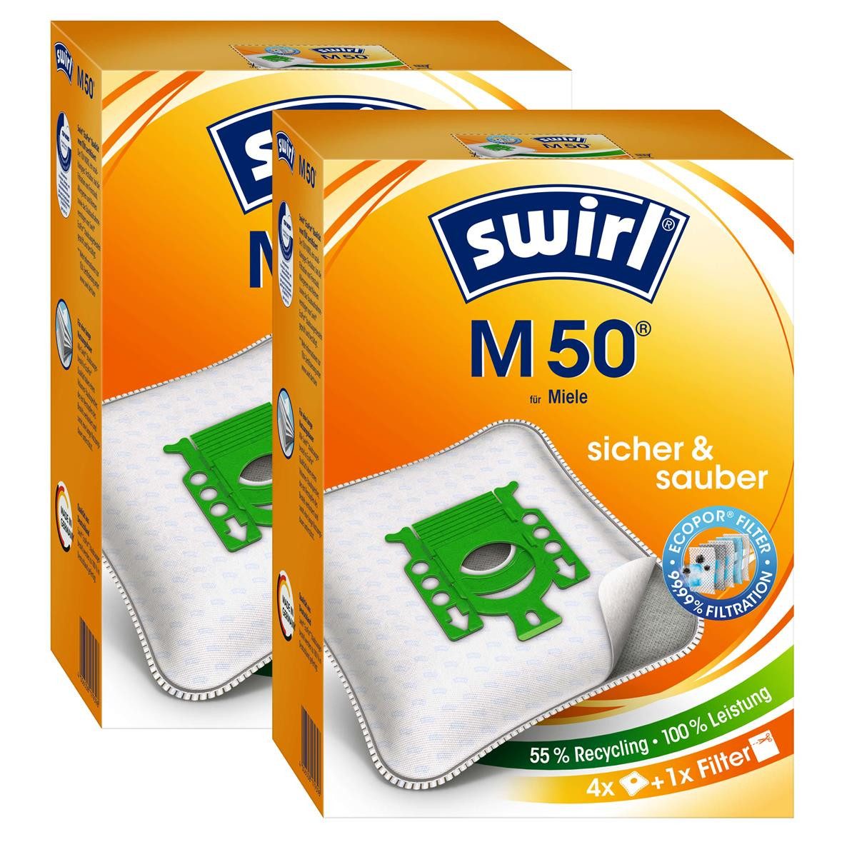 Staubsaugerbeutel 2 x Swirl M 50 AirSpace Staubsaugerbeutel Staubbeutel Microvlies