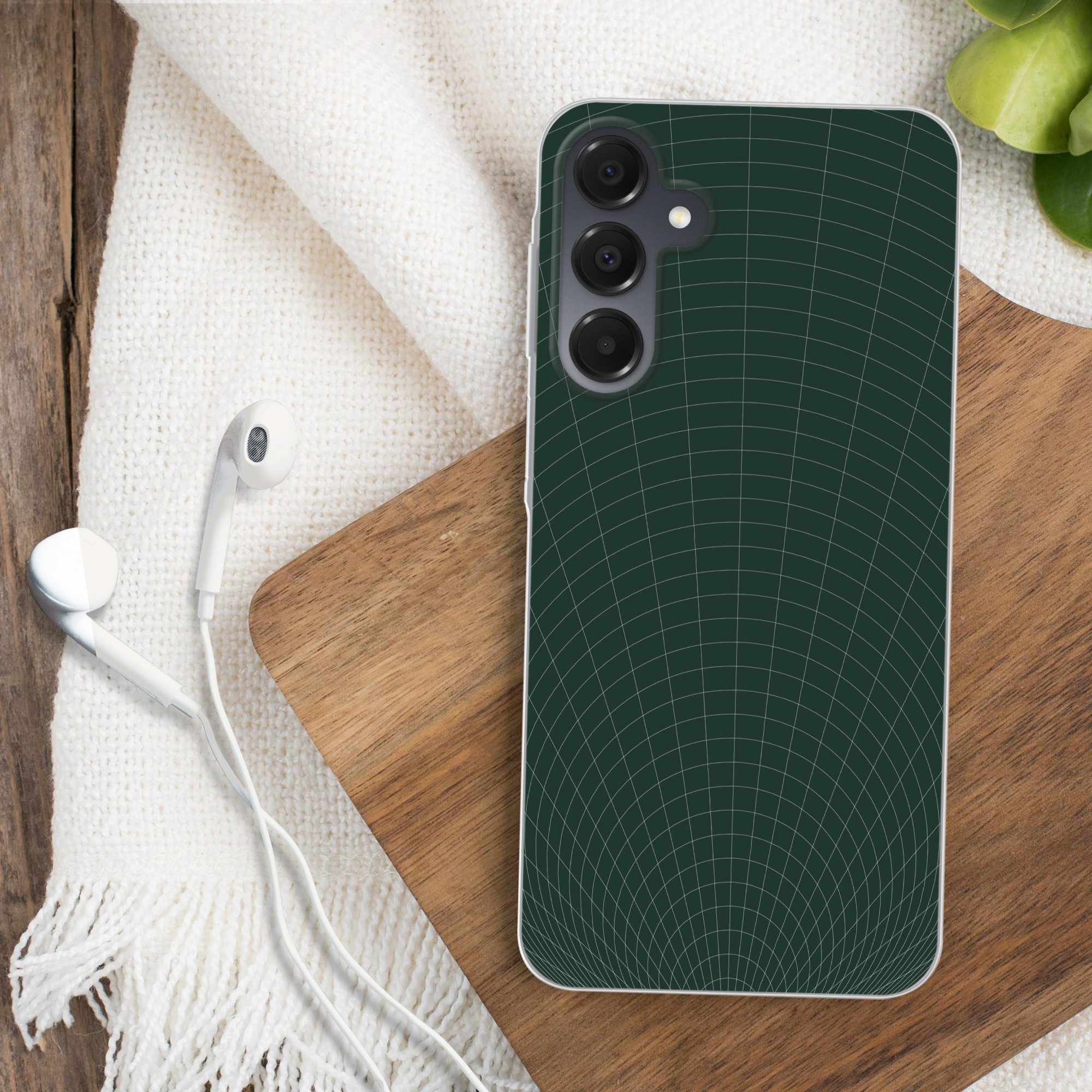 MuchoWow Handyhülle für Samsung Galaxy A16 5G Tunnellinien - Grün - Abstrakt, Phone Case, Silikon, Schutzhülle Dünn