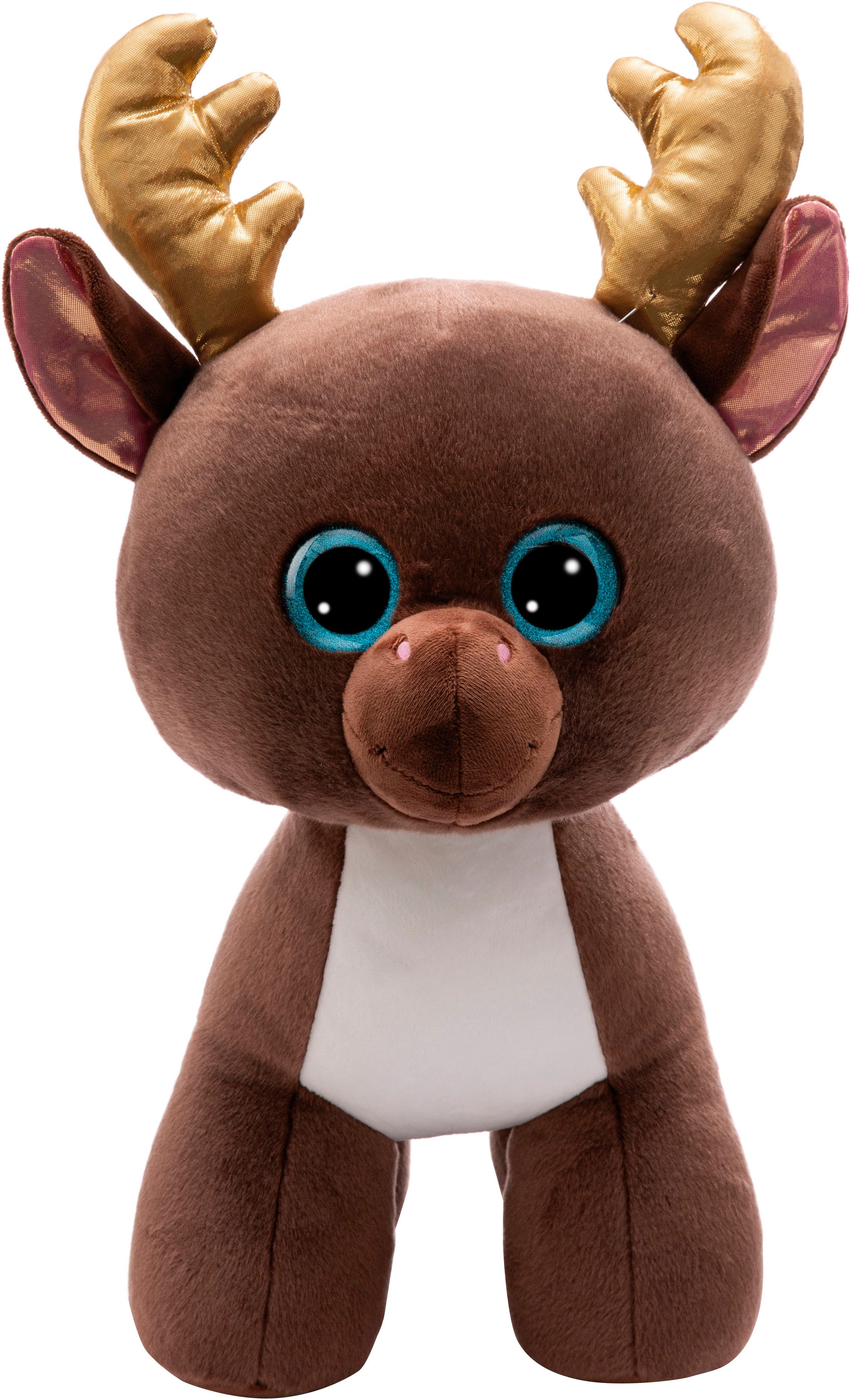 Nici Kuscheltier Glubschis, Rentier Chocolate Mousse, 45 cm stehend
