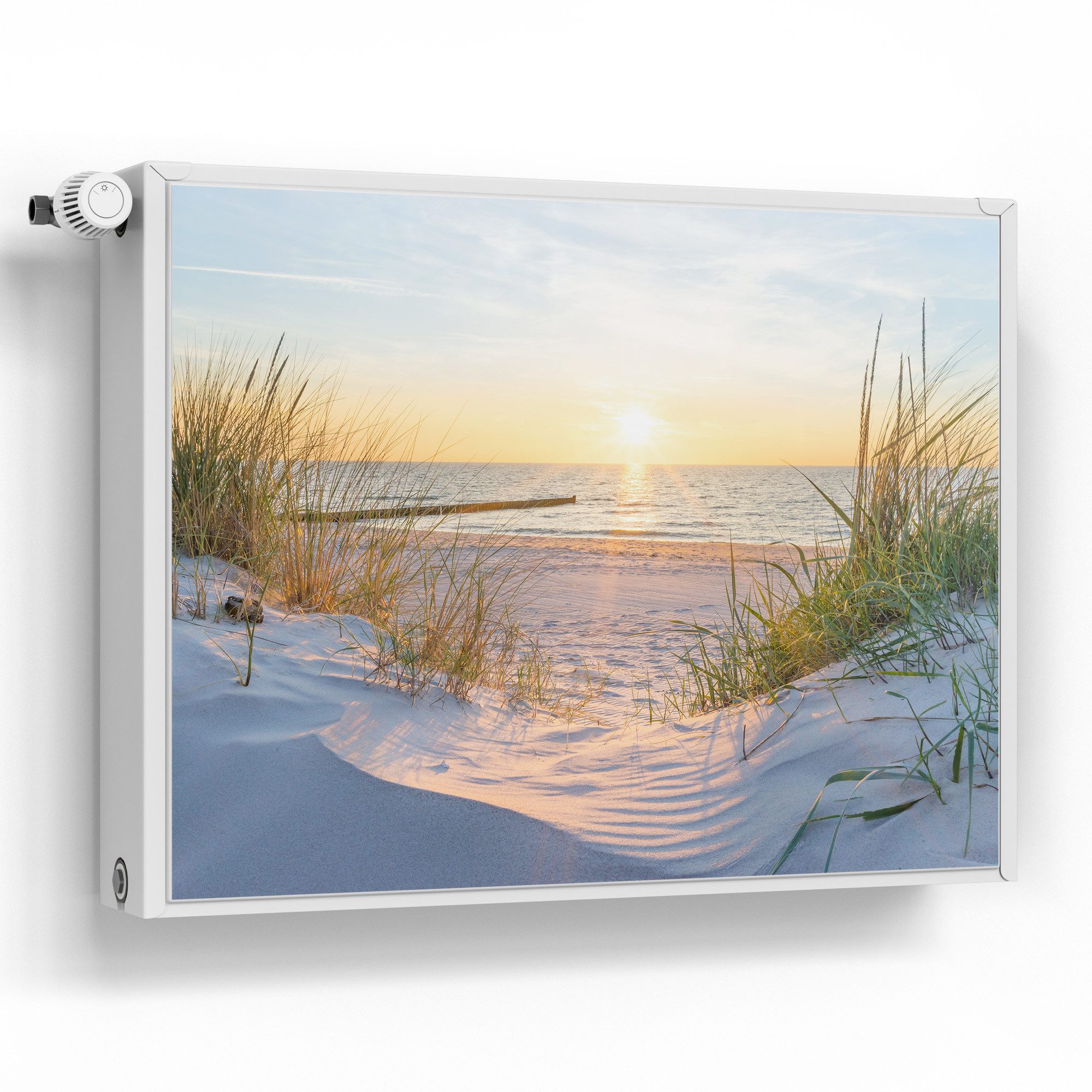 DEQORI Magnetfolie 'Abendsonne an der Ostsee', beschreibbar Heizung Magnetmatte magnetisch Magnetfolie