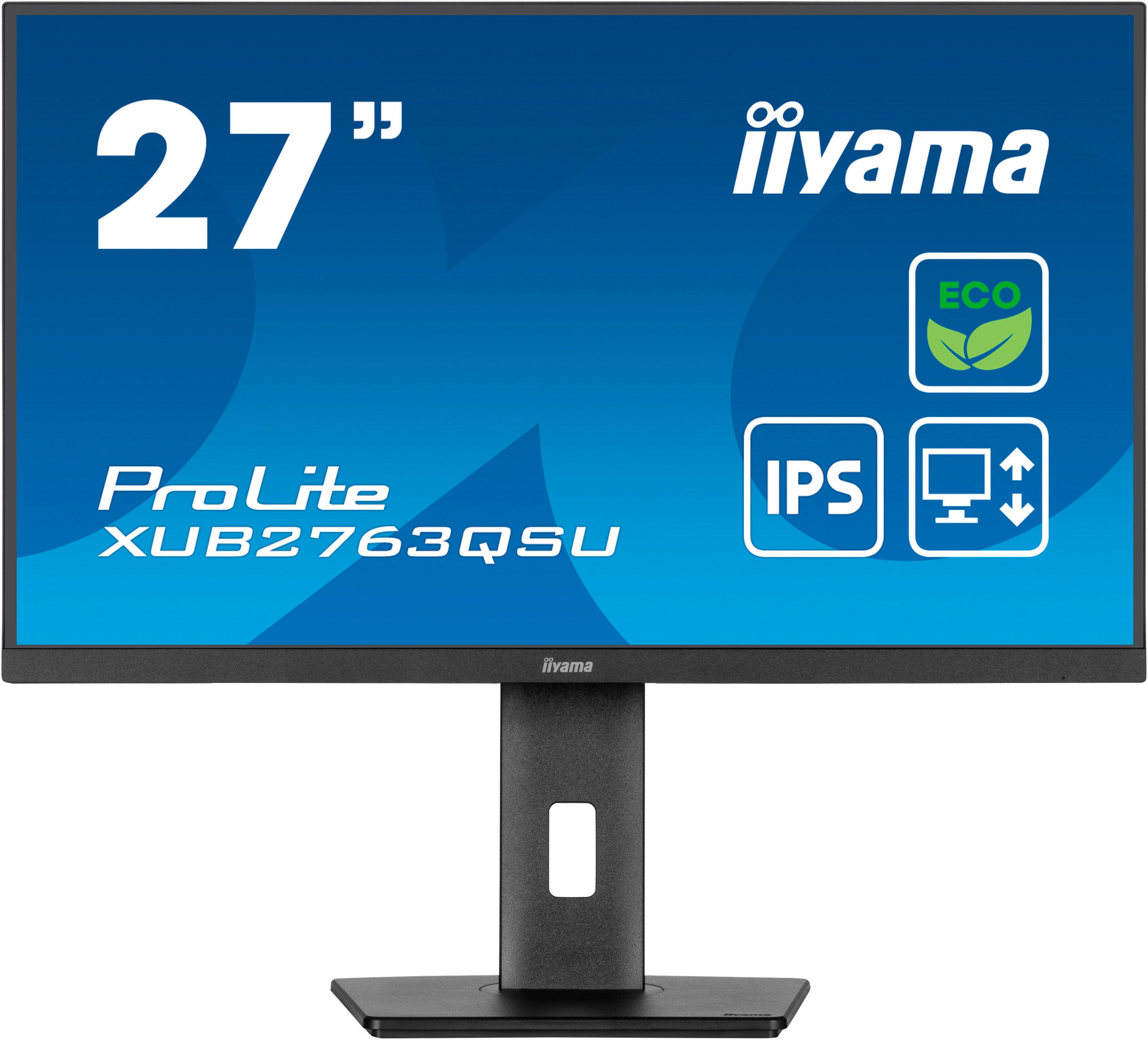 Iiyama XUB2763QSU-B1 LED-Monitor (69 cm/27 ", 2560 x 1440 px, QHD, 2 ms Reaktionszeit, 100 Hz, IPS)