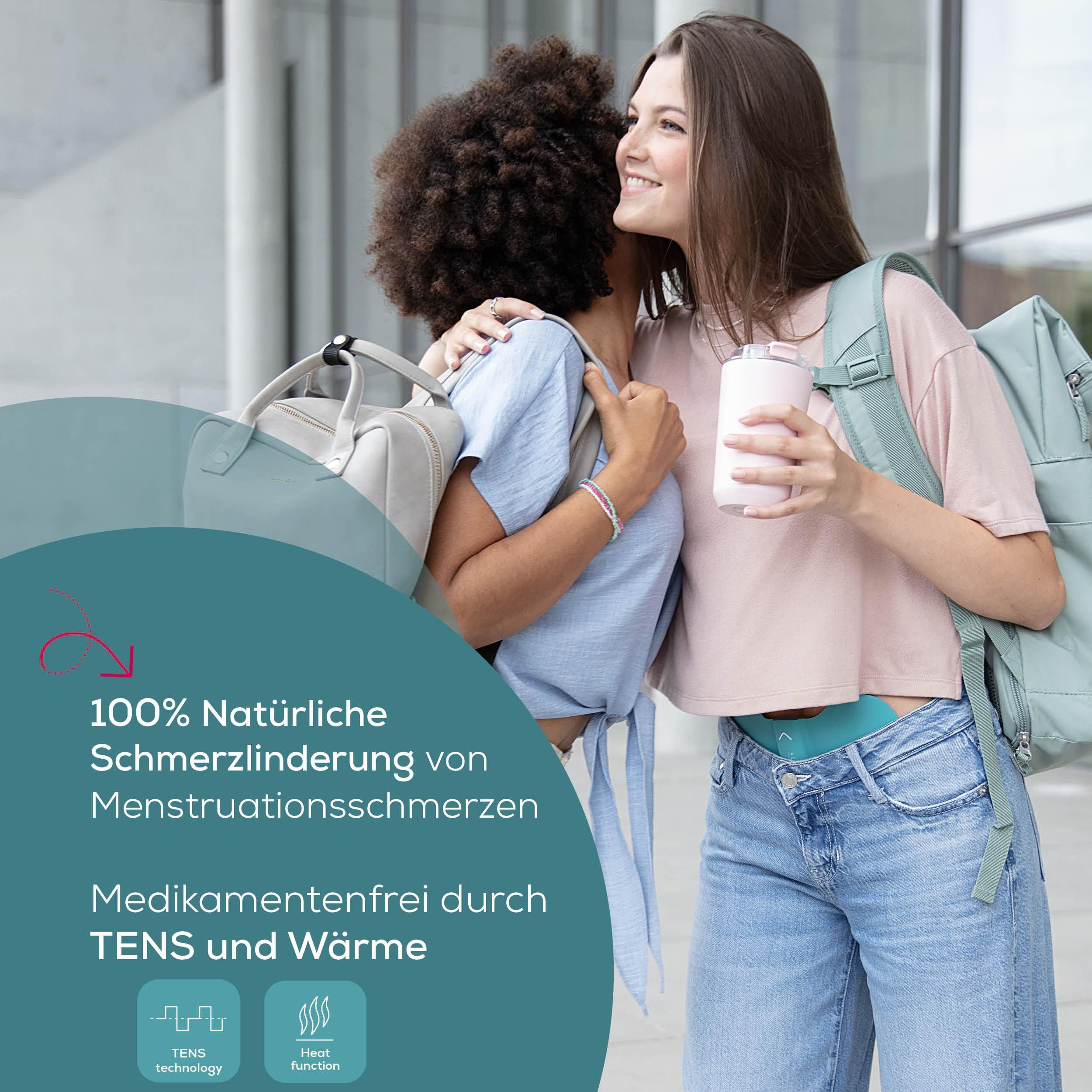 BEURER Menstruations-Pad EM 55 Menstrual Relax+ mit Wärme und TENS-Funktion, (Inkl. 4 selbsthaftenden Gel-Pads), Schmerzlinderung bei Menstruationsschmerzen und Endometriose