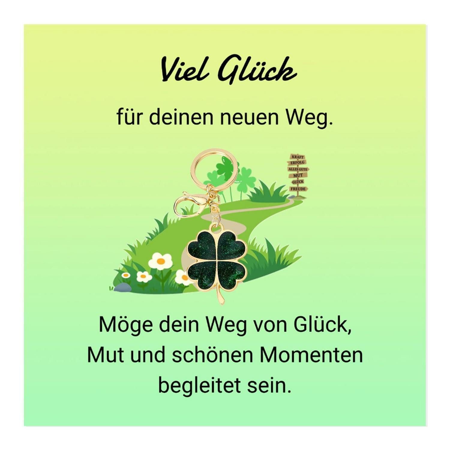 LuxusKollektion Schlüsselanhänger Set Kleeblatt Schlüsselanhänger Set Glücksbringer Prüfung Geschenk