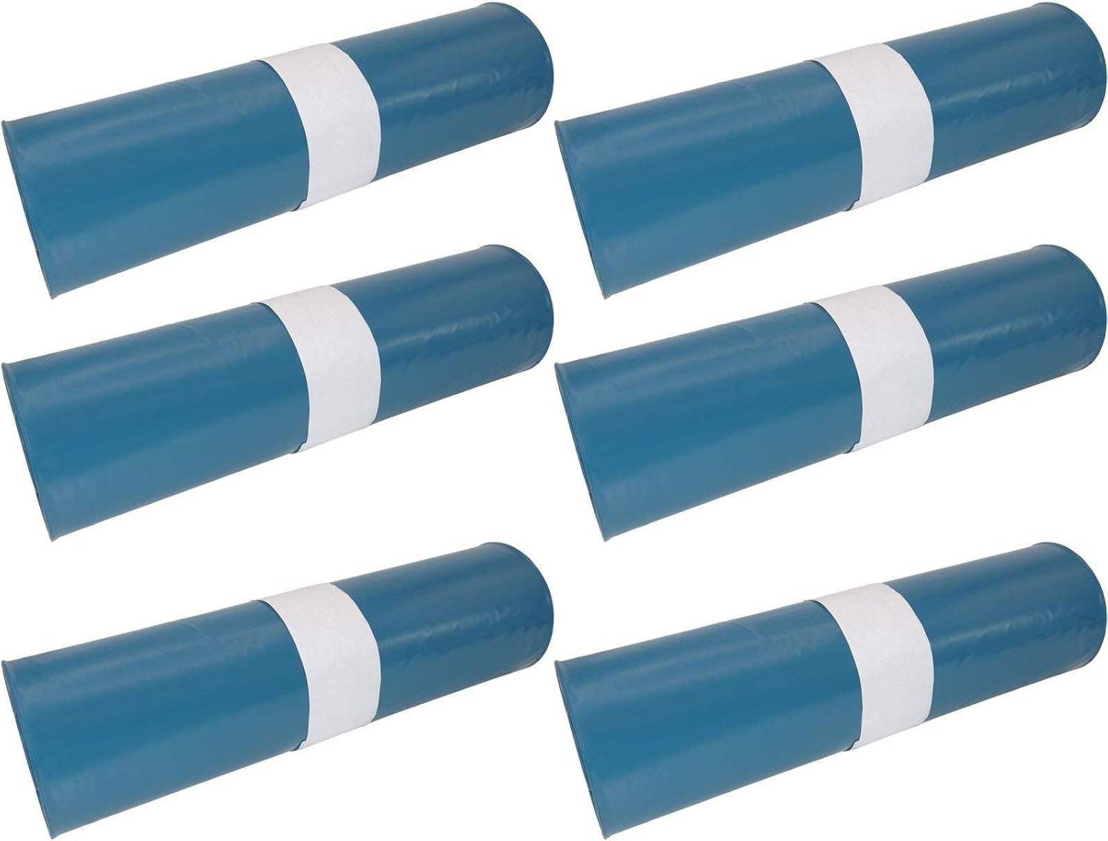 Hossi's Wholesale Müllbeutel 6 Rollen mit 25 Beuteln blaue Müllsäcke Abfallsäcke 39my 120l, stabil, 120