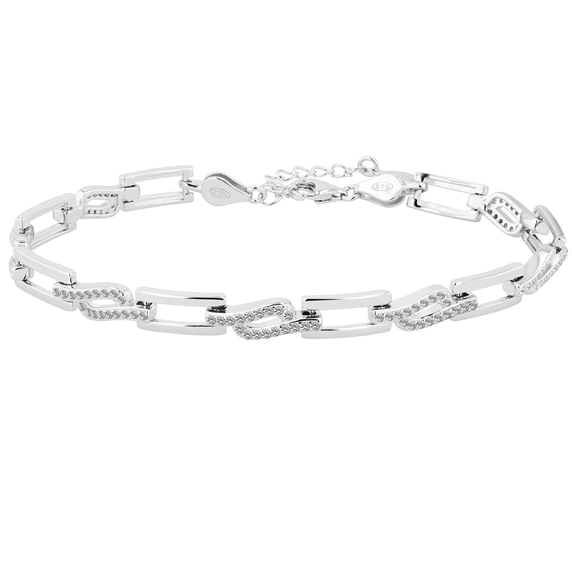Adelia´s Armband Damen Armband aus 925 Silber mit Zirkonia 18+3 cm günstig online kaufen