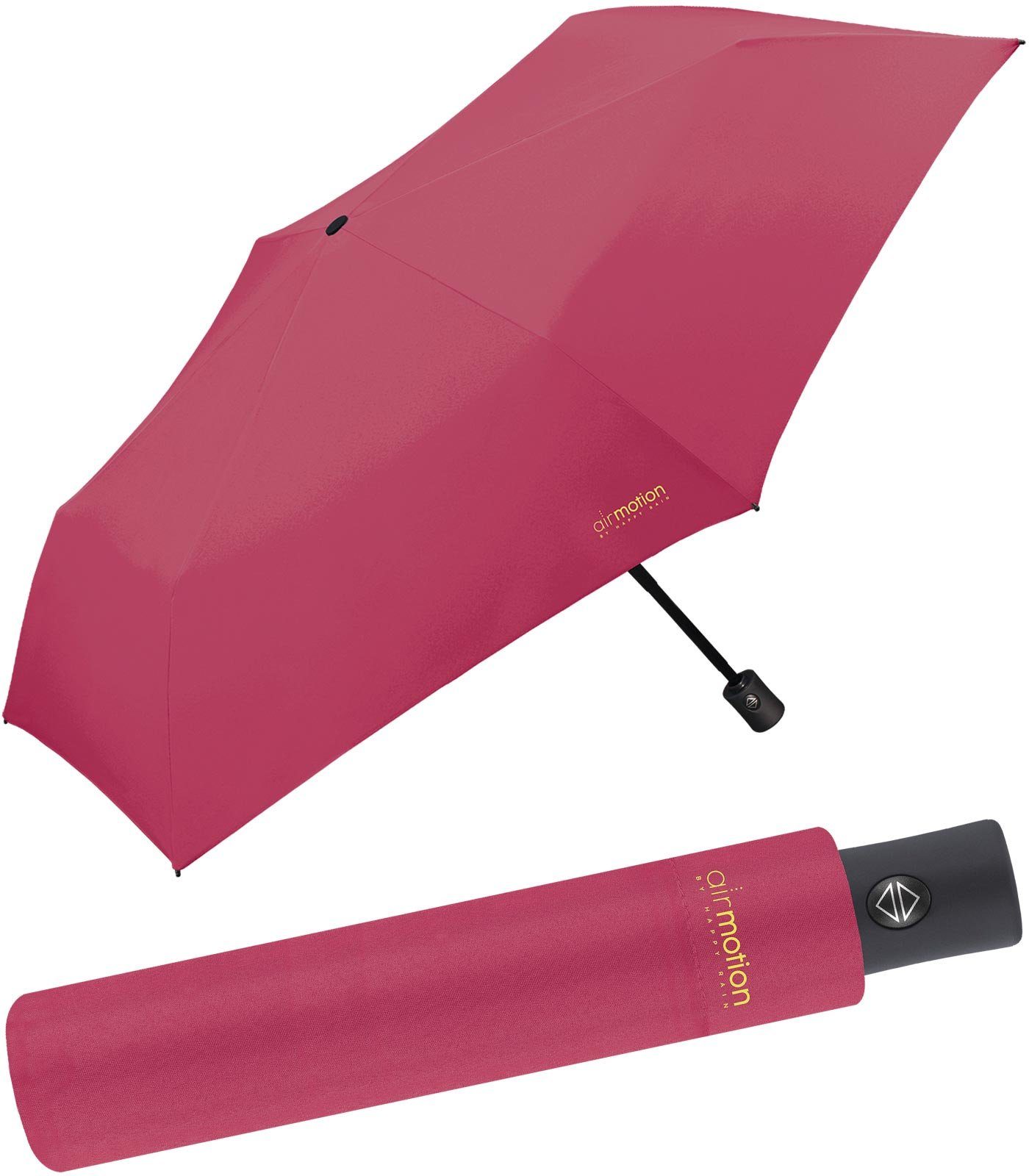 superleicht, 174 für Taschenregenschirm Auf-Zu-Automatik RAIN Handtasche - pink vollautomatischer Motion g HAPPY Minischirm Air leichtester - perfekt Gepäck und