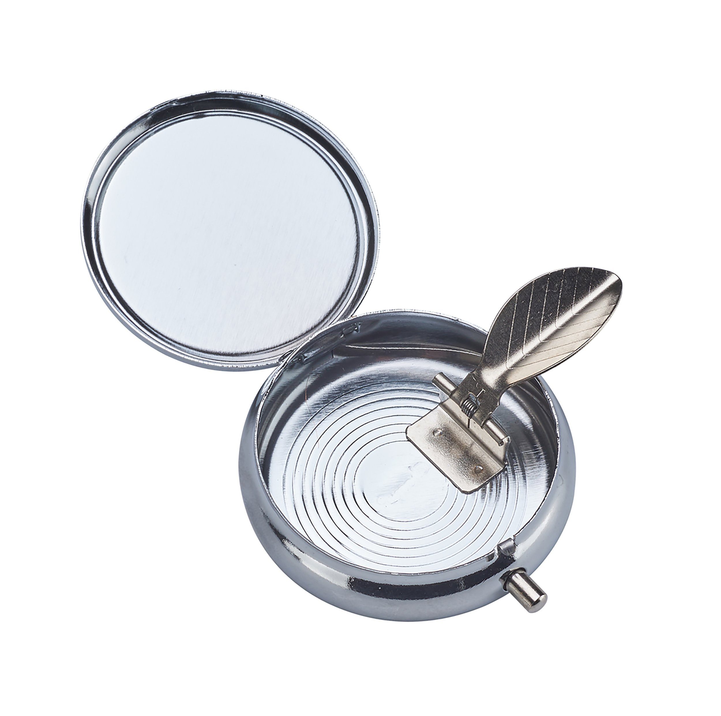 CHAMP Aschenbecher Taschen ASCHENBECHER "Funny Faces" Ø5cm mit Deckel aus Metall 46 (Rot), rund Mini Taschenaschenbecher Reiseaschenbecher Reise Outdoor