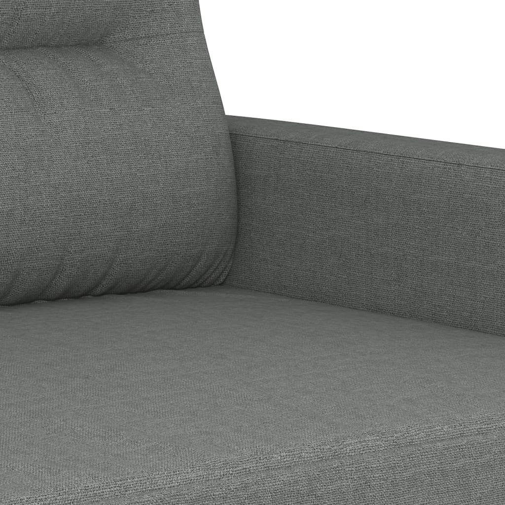 vidaXL Sofa mit Kissen Stoff Sofagarnitur 3-tlg. Dunkelgrau