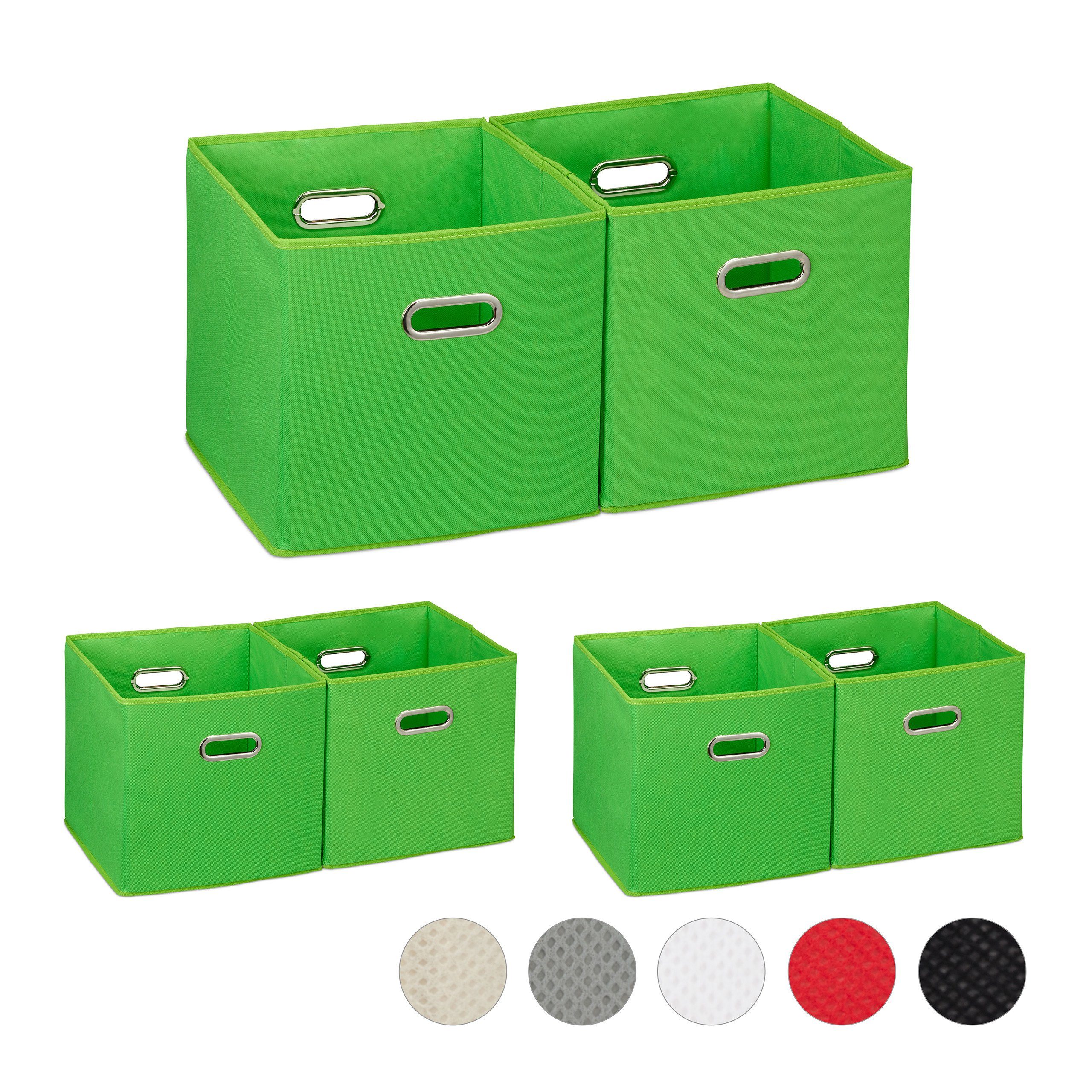 Aufbewahrungsbox 6 x Aufbewahrungsbox Stoff grün