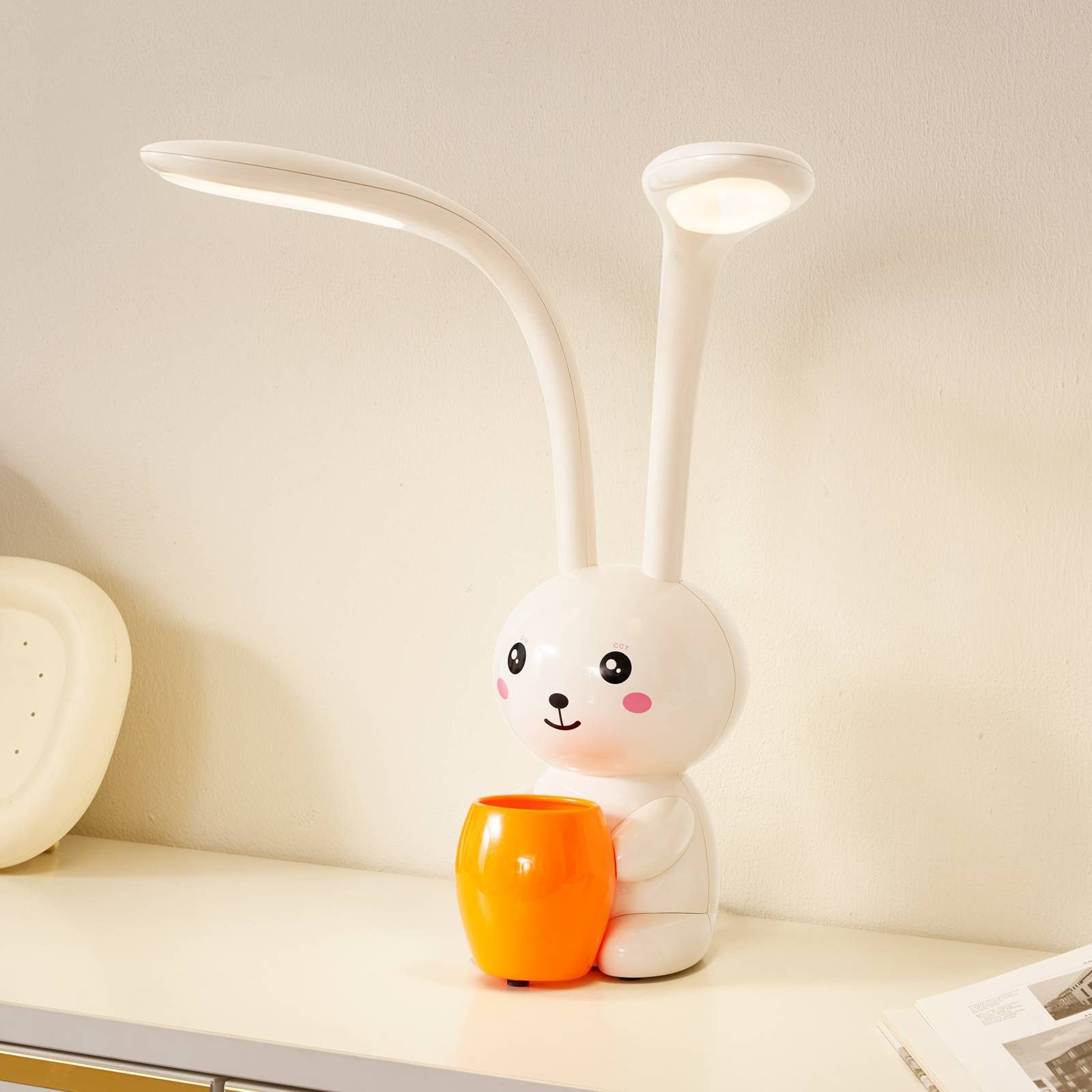 Lindby Schreibtischlampe Haas, Enthalten, LED 5,5 W gesamt, Farbwechsel warmweiß / tageslicht