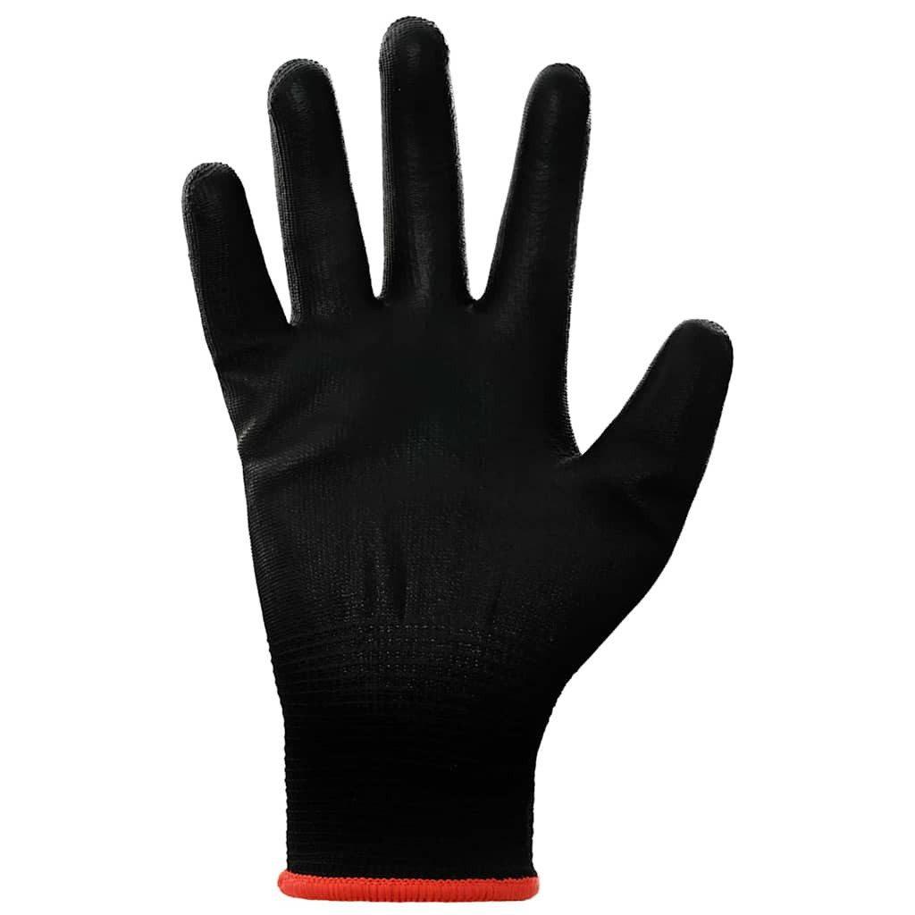 vidaXL Arbeitshandschuh-Set Arbeitshandschuhe 12 Stk. Schwarz 7 / S Polyester (12-St)