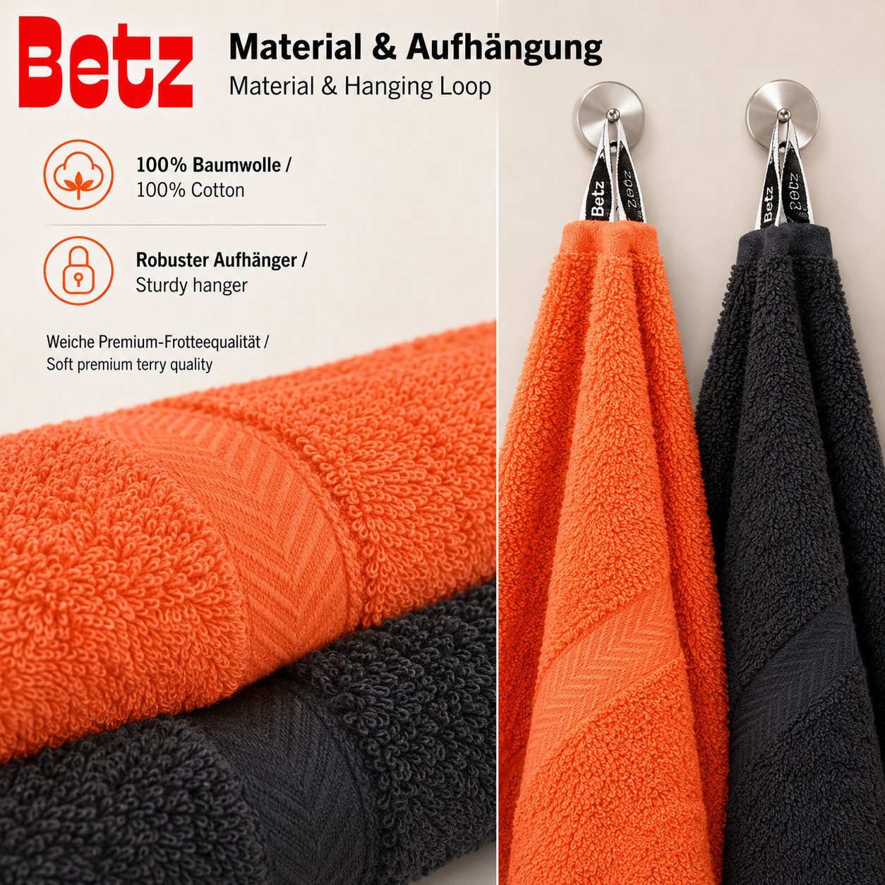 Betz Handtuch Set 12-tlg. Handtücher-Set Premium, 100% Baumwolle (Set, 12-St), 2 Duschtücher, 4 Handtücher, 2 Gästetücher, 2 Seiftücher, 2 WH