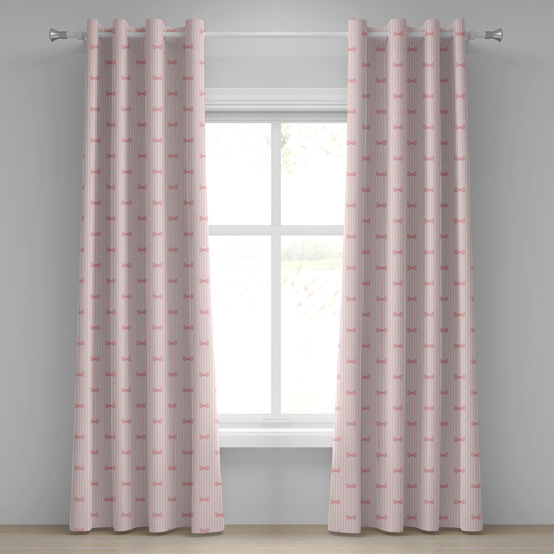 Gardine Dekorative 2-Panel-Fenstervorhänge für Schlafzimmer Wohnzimmer, Abakuhaus, Baby Vertikale Streifen Fliege