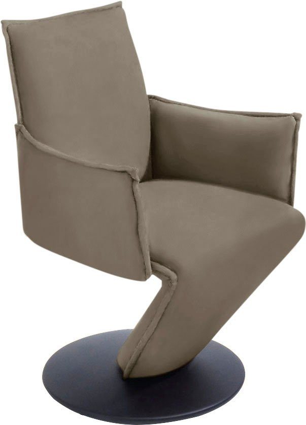 K+W in mit federnder Drehstuhl Sitzschale, Sessel Komfort Metall Wohnen schwarz & Drive, Drehteller Struktur