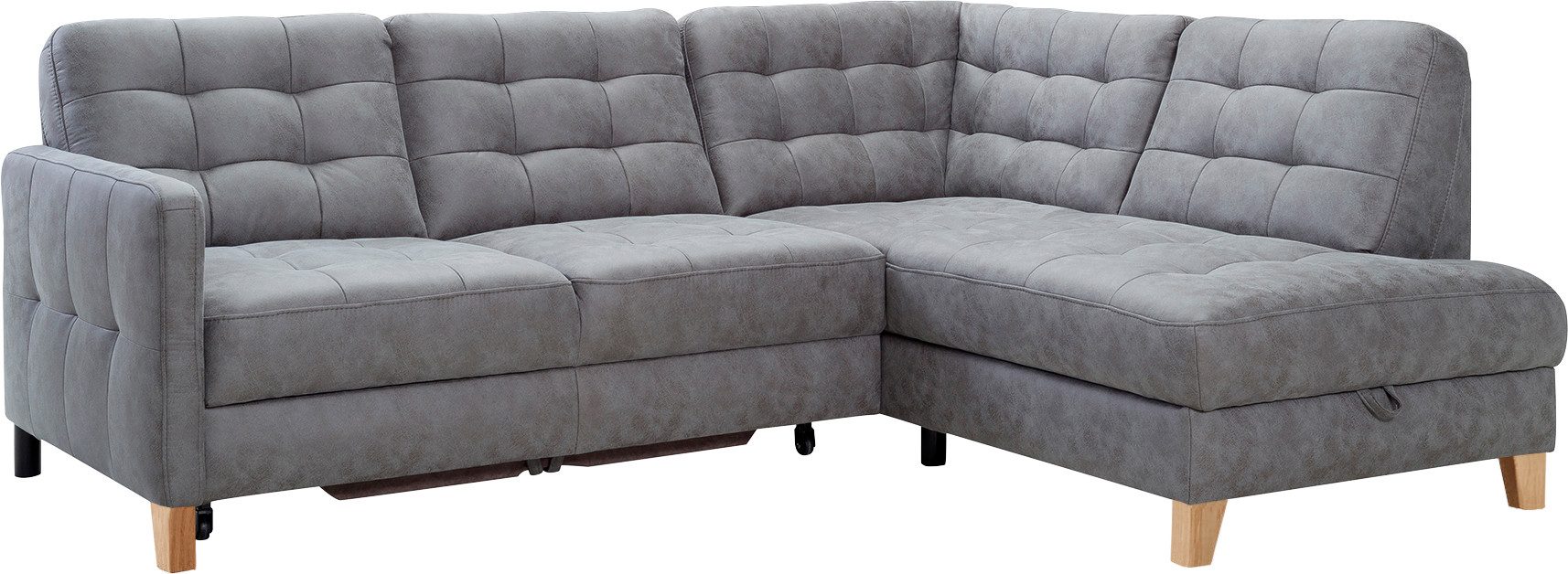 exxpo - sofa fashion Ecksofa Elio, kompakt & bequem, zeitloses Design, Breite 228cm, L-Form, wahlweise mit Bettfunktion und Bettkasten