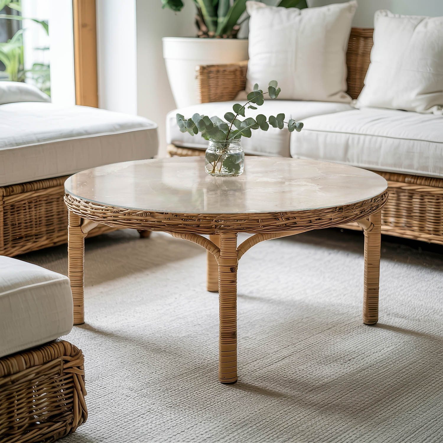 Tulup Tischplatte Glasplatte für Couchtisch Marmor-Texturmuster Glas Tischplatte – Bild 3 von 5