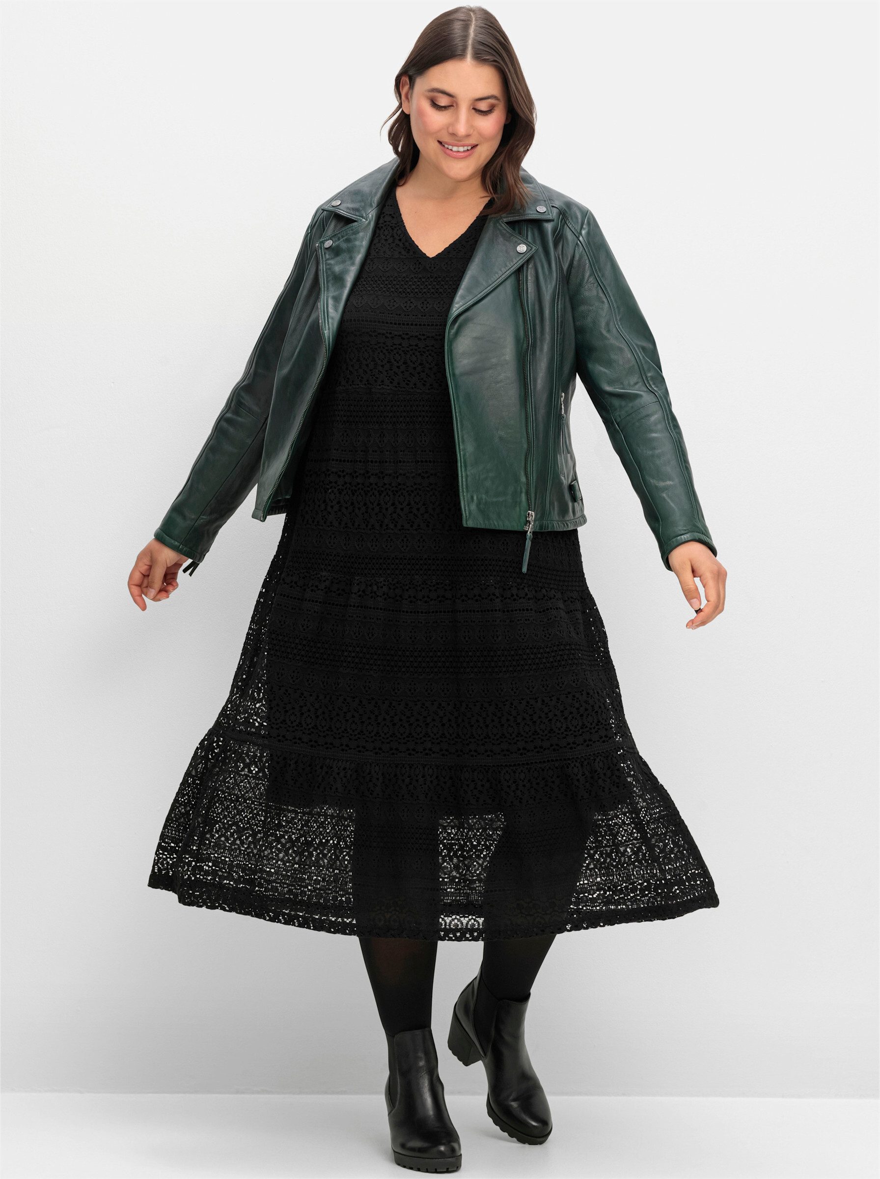 Sheego Jerseykleid Spitzenkleid günstig online kaufen