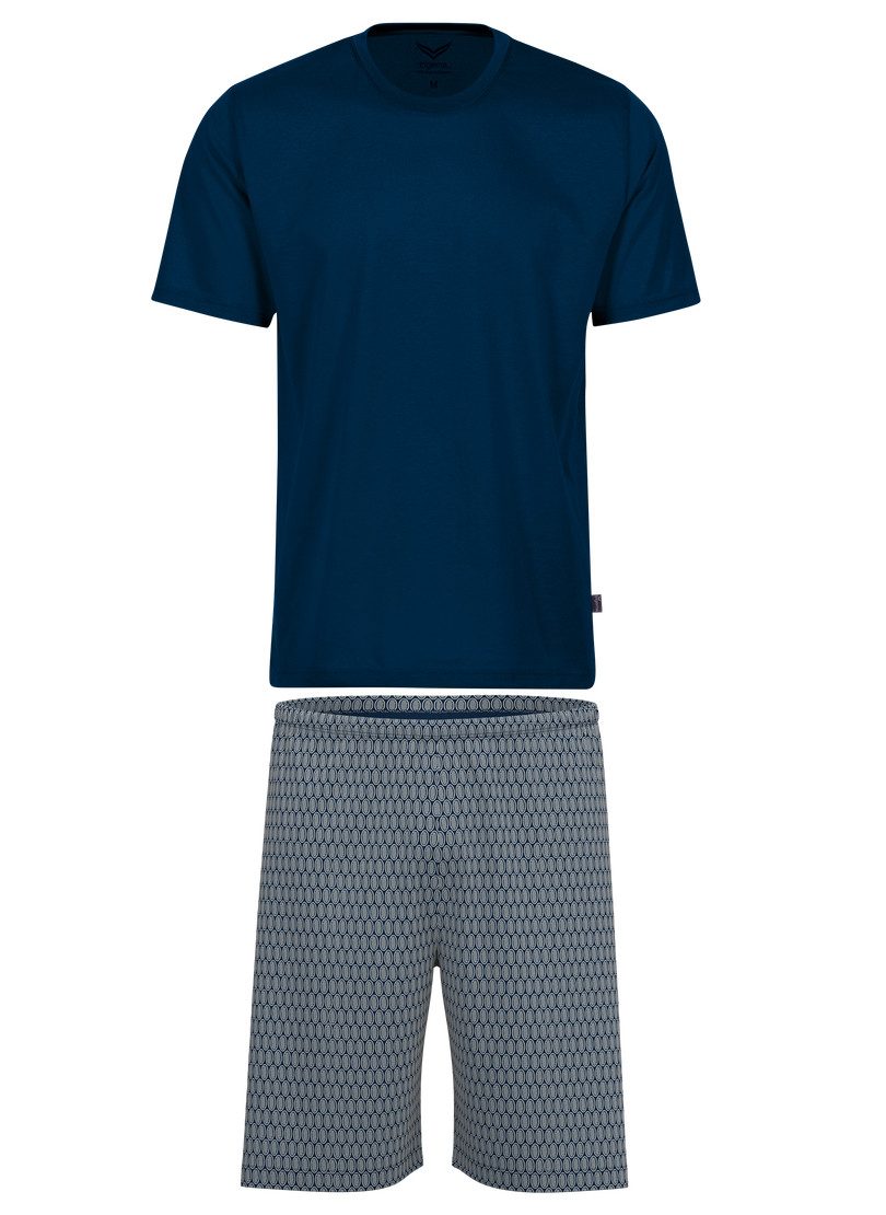 Trigema Schlafanzug TRIGEMA Pyjama im modischem Allover-Muster (1 tlg)