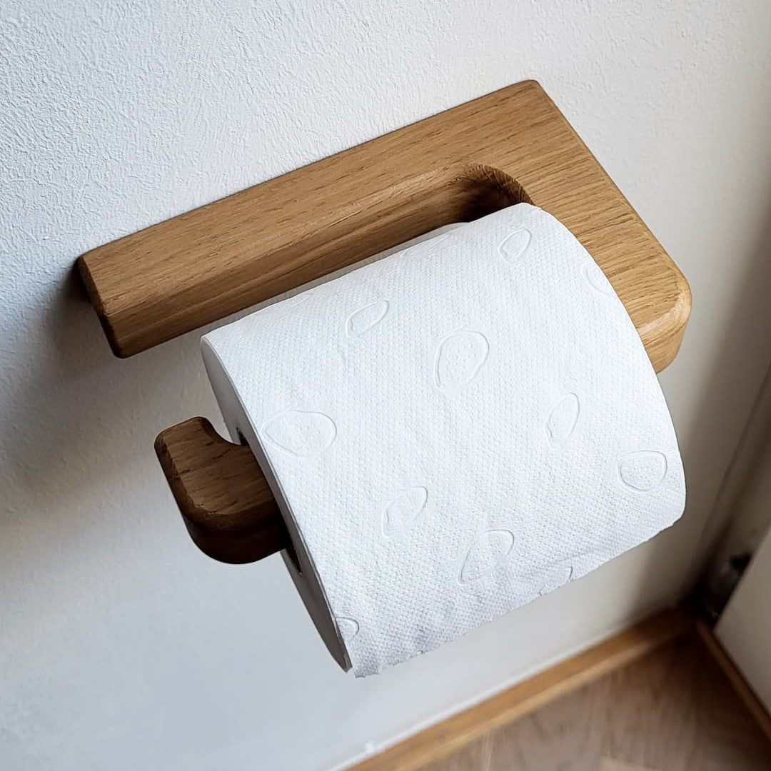 ScandiHooks Toilettenpapierhalter Toillettenpapierhalter aus massivem Eiche günstig online kaufen