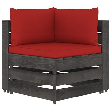 vidaXL Gartenlounge-Set 2-Sitzer Outdoor-Sofa mit Kissen Grau Imprägniertes Kiefernholz