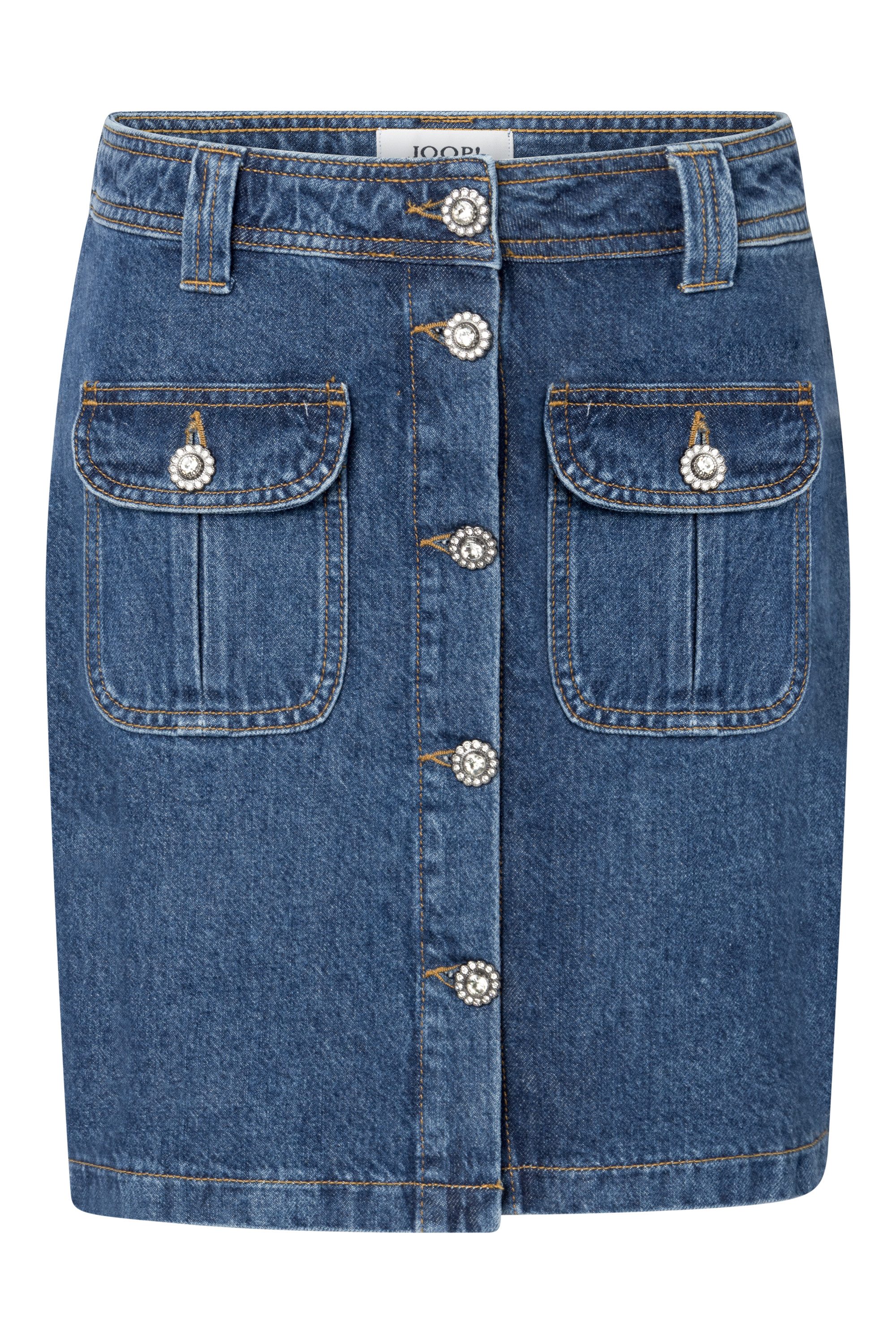 Joop Jeans Jeansrock Rosa mit Schmuckknöpfen