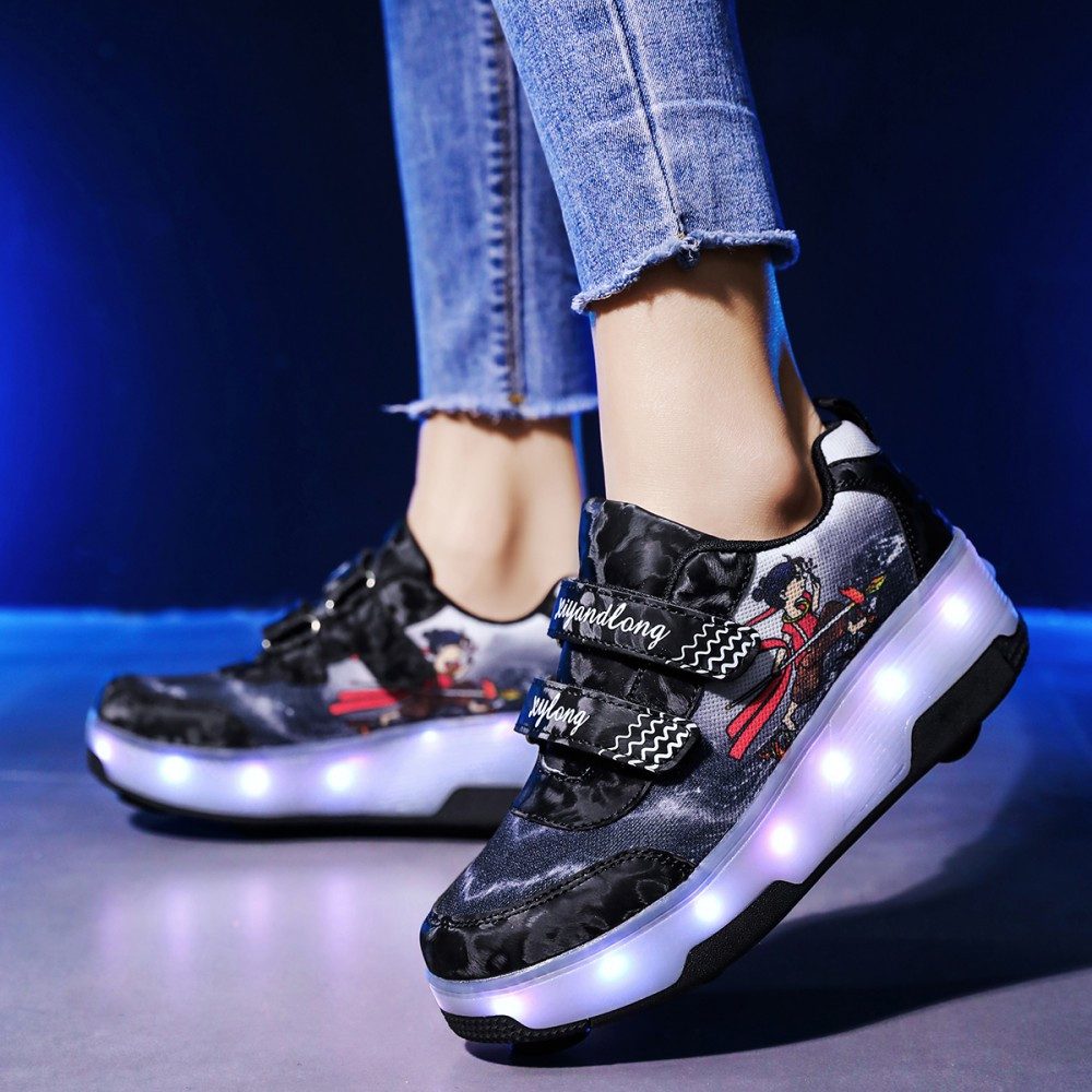HUSK'SWARE Rollschuhe, (Vielseitige Anpassungsmöglichkeiten, strapazierfähig und langlebig, Komfortabel und atmungsaktiv, Coole LED-Beleuchtung), Rutschfeste und strapazierfähige Sohle