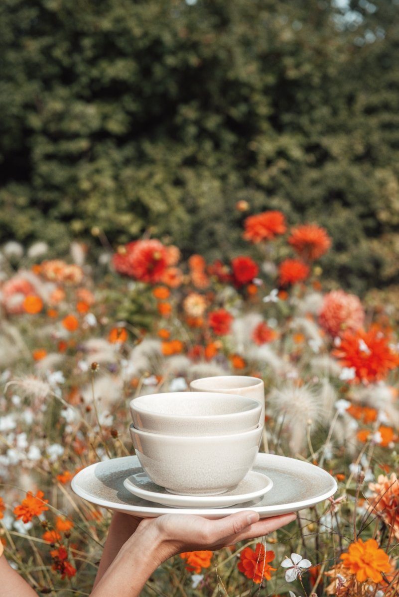 Rosenthal Geschirr-Set Junto Dune Kombi-Obertasse 0,33 l Set6, Steinzeug