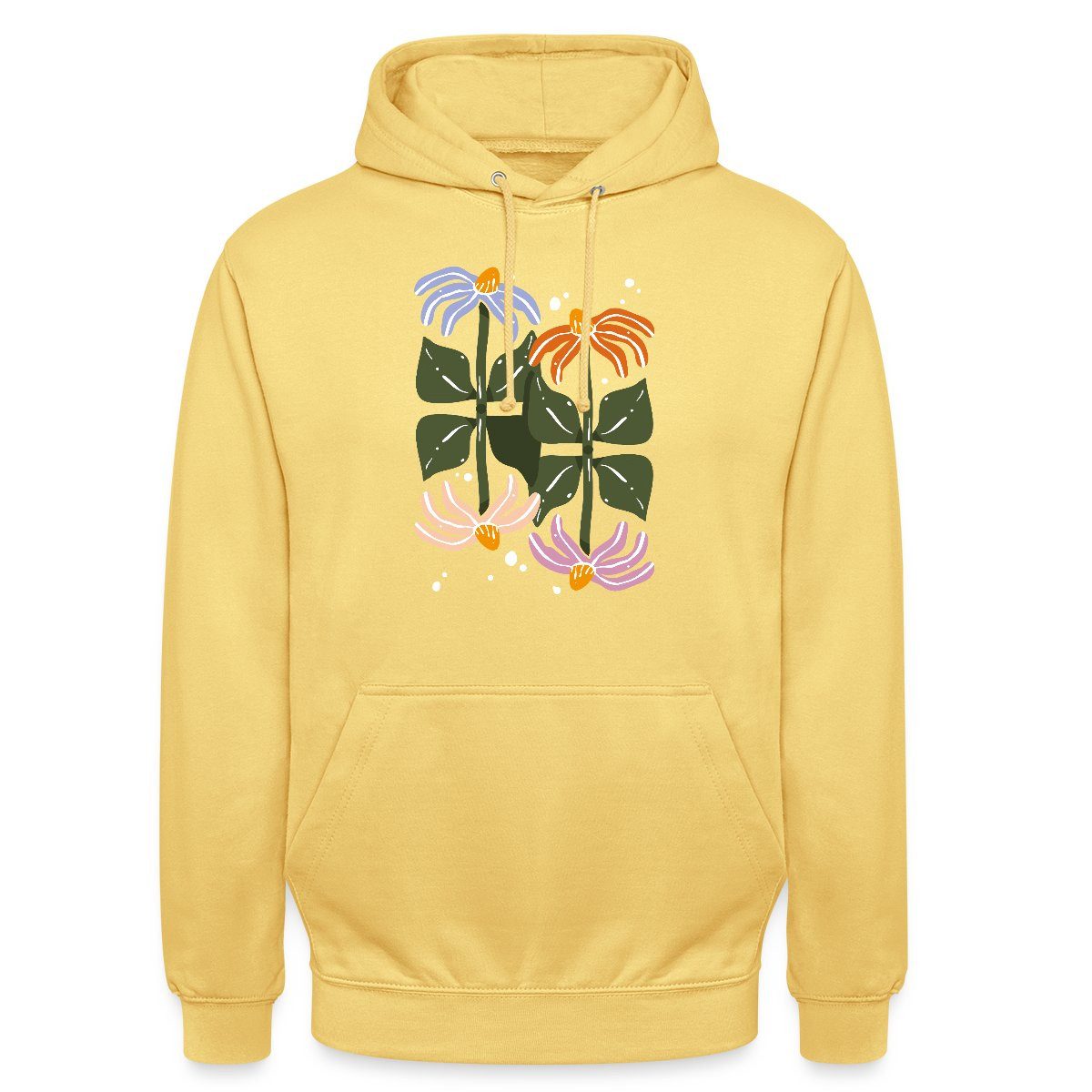 Hoodie Bunte Retro Blumen Illustration Im Boho Stil Unisex Hoodie