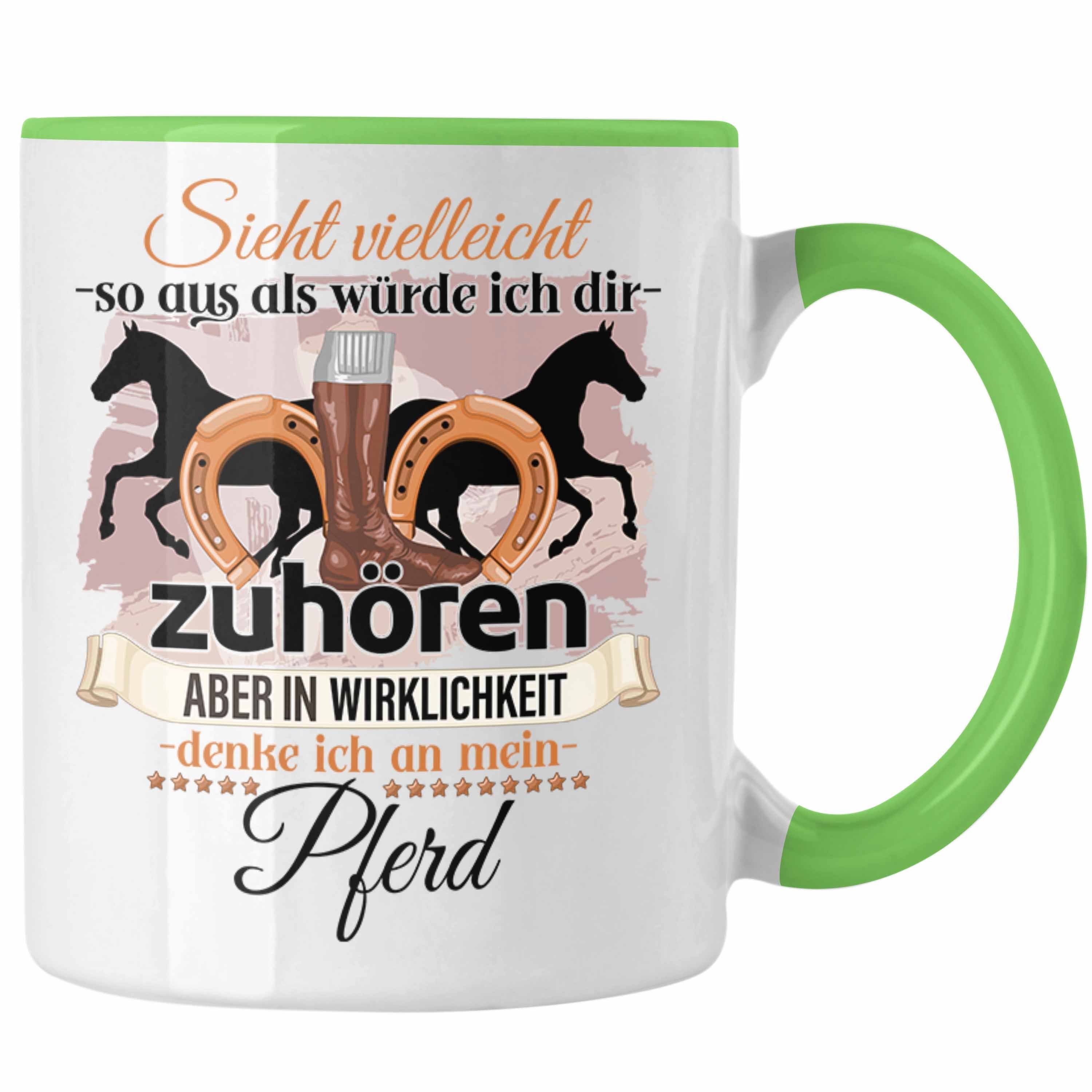 Trendation Tasse Trendation - Reiterin Geschenk Tasse Pferde Liebhaber Geschenkidee Lus Grün