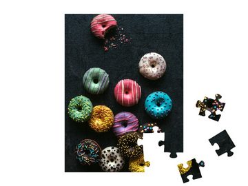 puzzleYOU Puzzle Köstliche hausgemachte Mini-Donuts, 48 Puzzleteile, puzzleYOU-Kollektionen Kuchen, Essen und Trinken