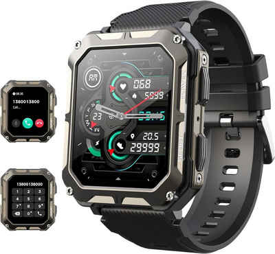blackview Smartwatch (1,83 Zoll, Android, iOS), Fitnessuhrmit Bluetooth Anruf Sprachassistent,IP68Wasserdicht,Sportuhr