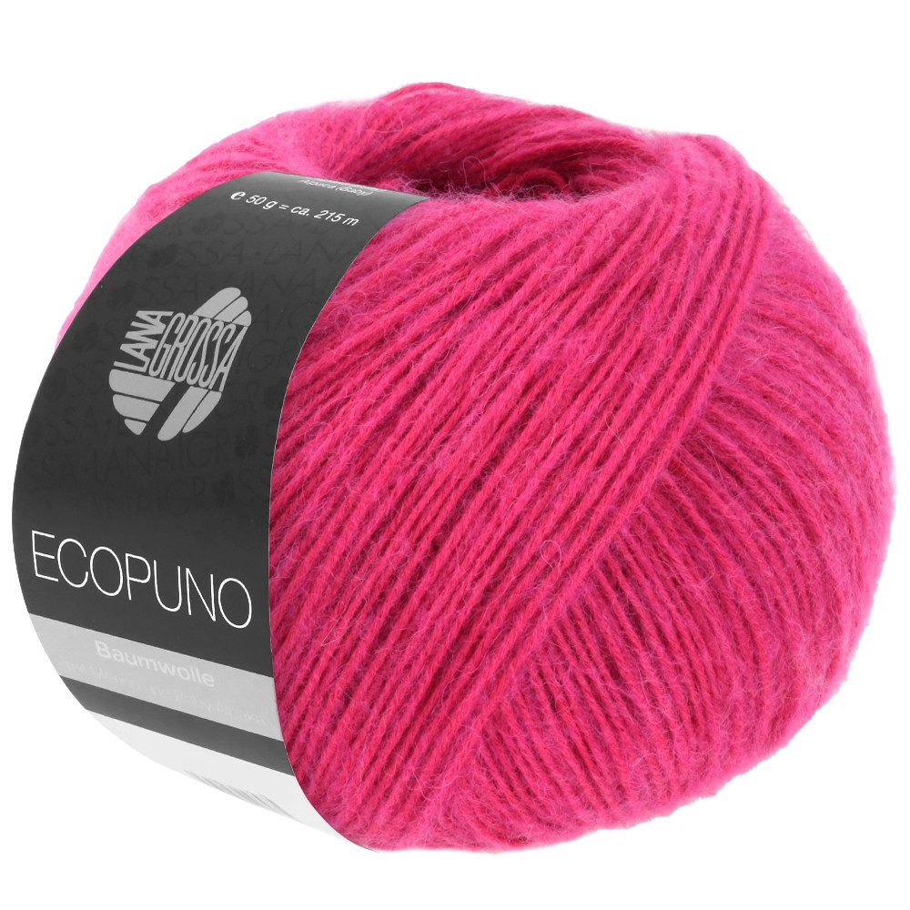 LANA GROSSA ECOPUNO Superweiches Netzgarn aus Baumwolle Häkelwolle, 215 m (72 % Baumwolle kombiniert mit Merino und feinem Alpaka, Superweiches Netzgarn aus Baumwolle, Merino & Alpaka), 50 g